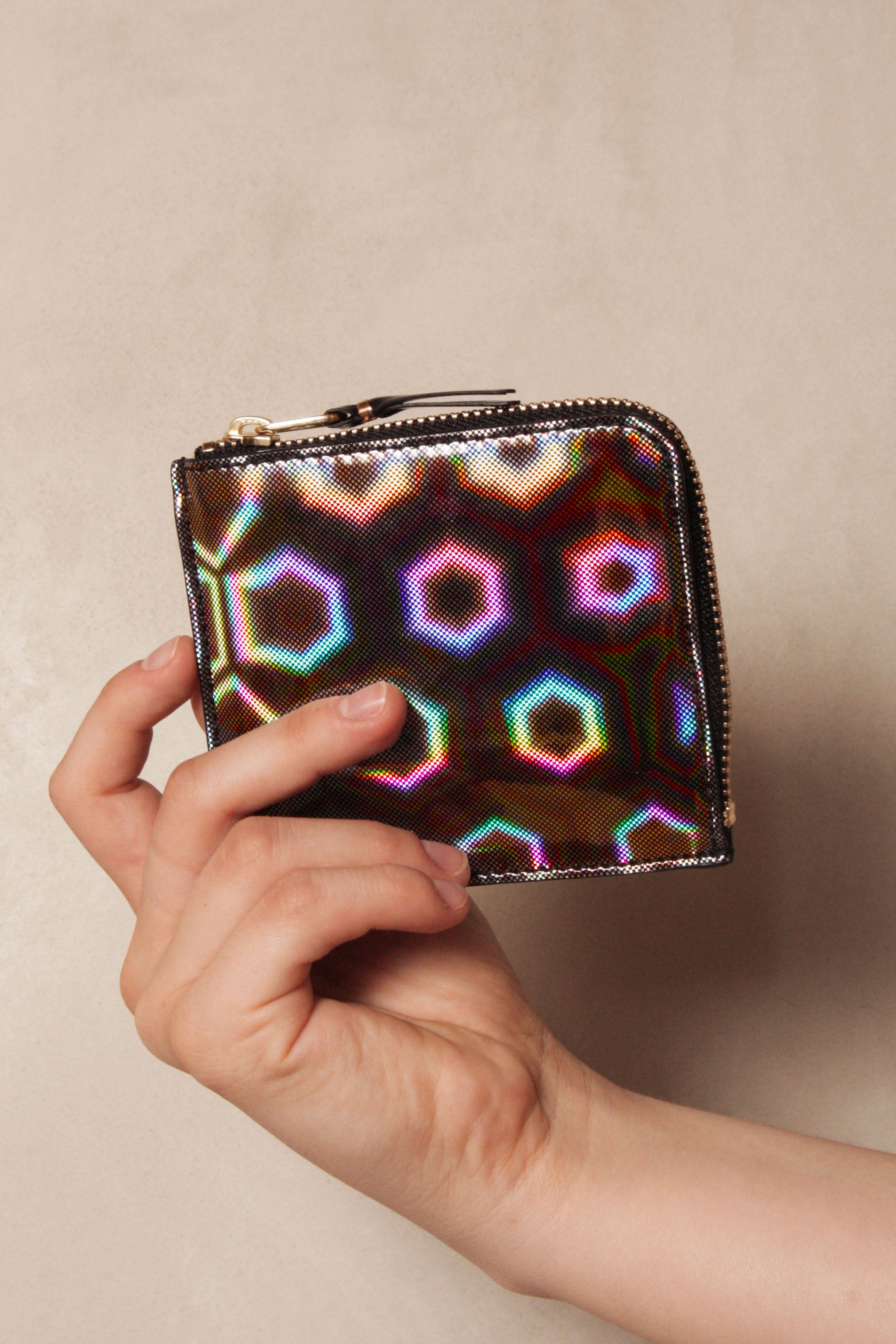 Black Rainbow Side Zip Wallet Dilettante