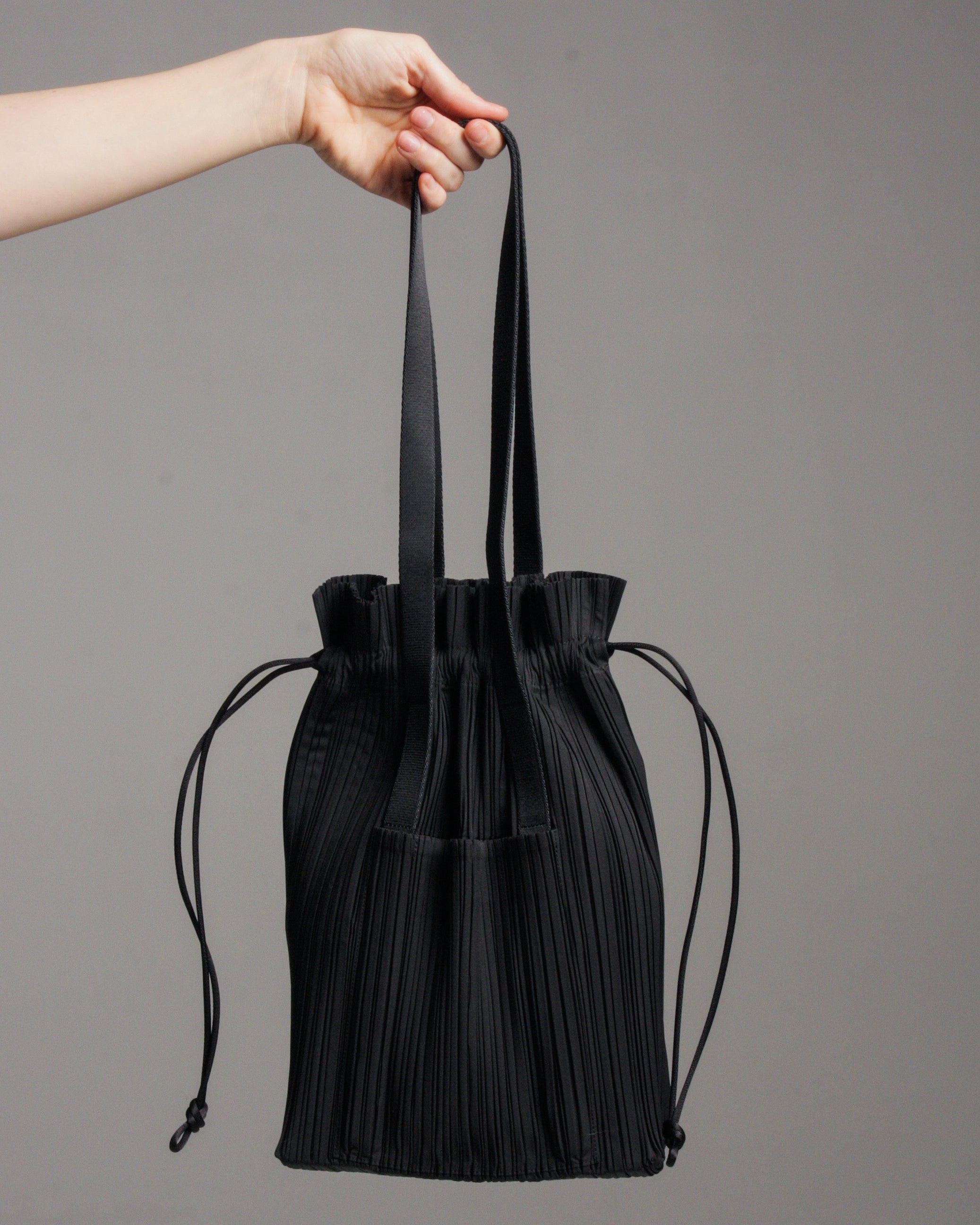 Pleats Please Issey Miyake Pleated Tote Bag in Black