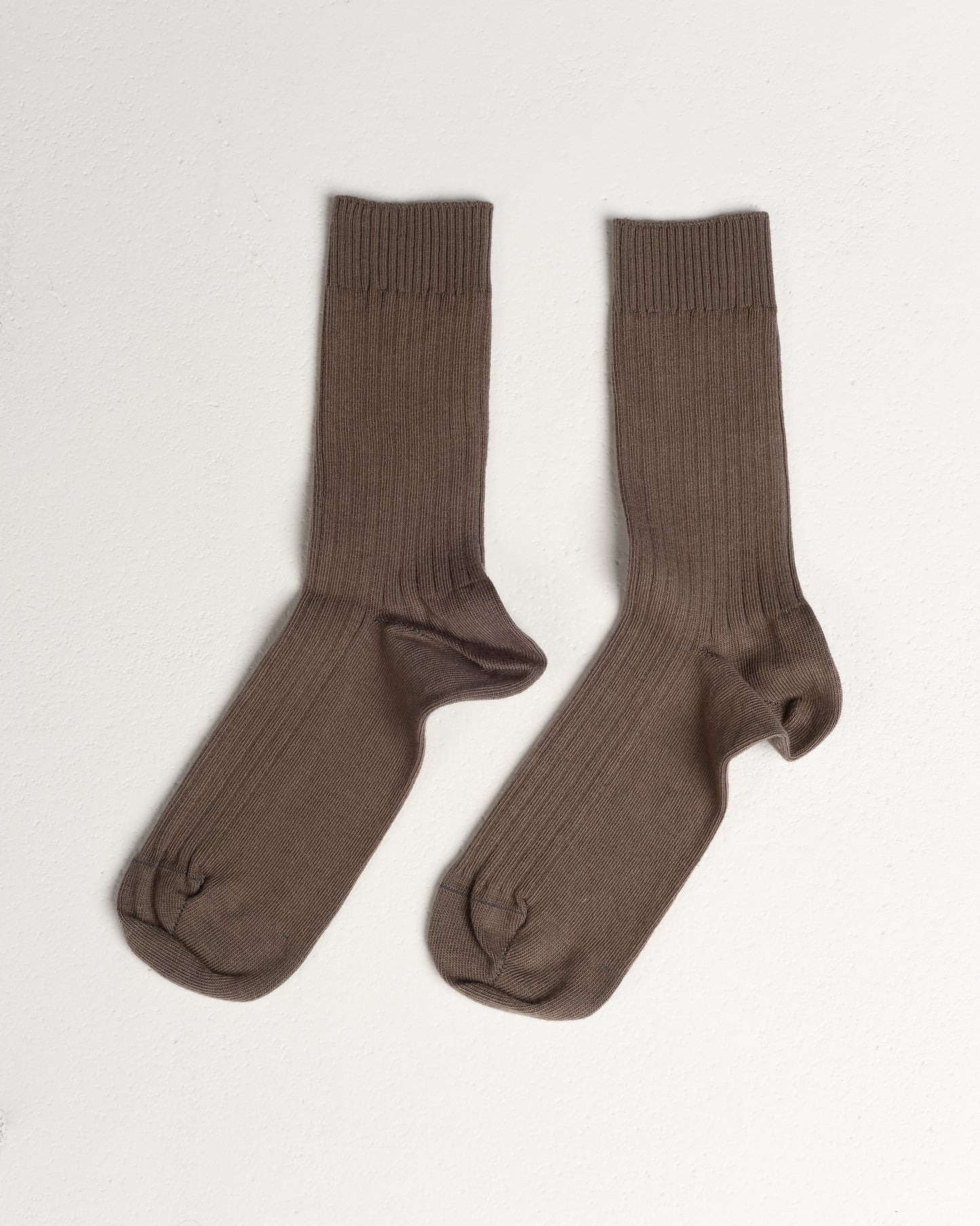 Brown Rib Ankle Socks