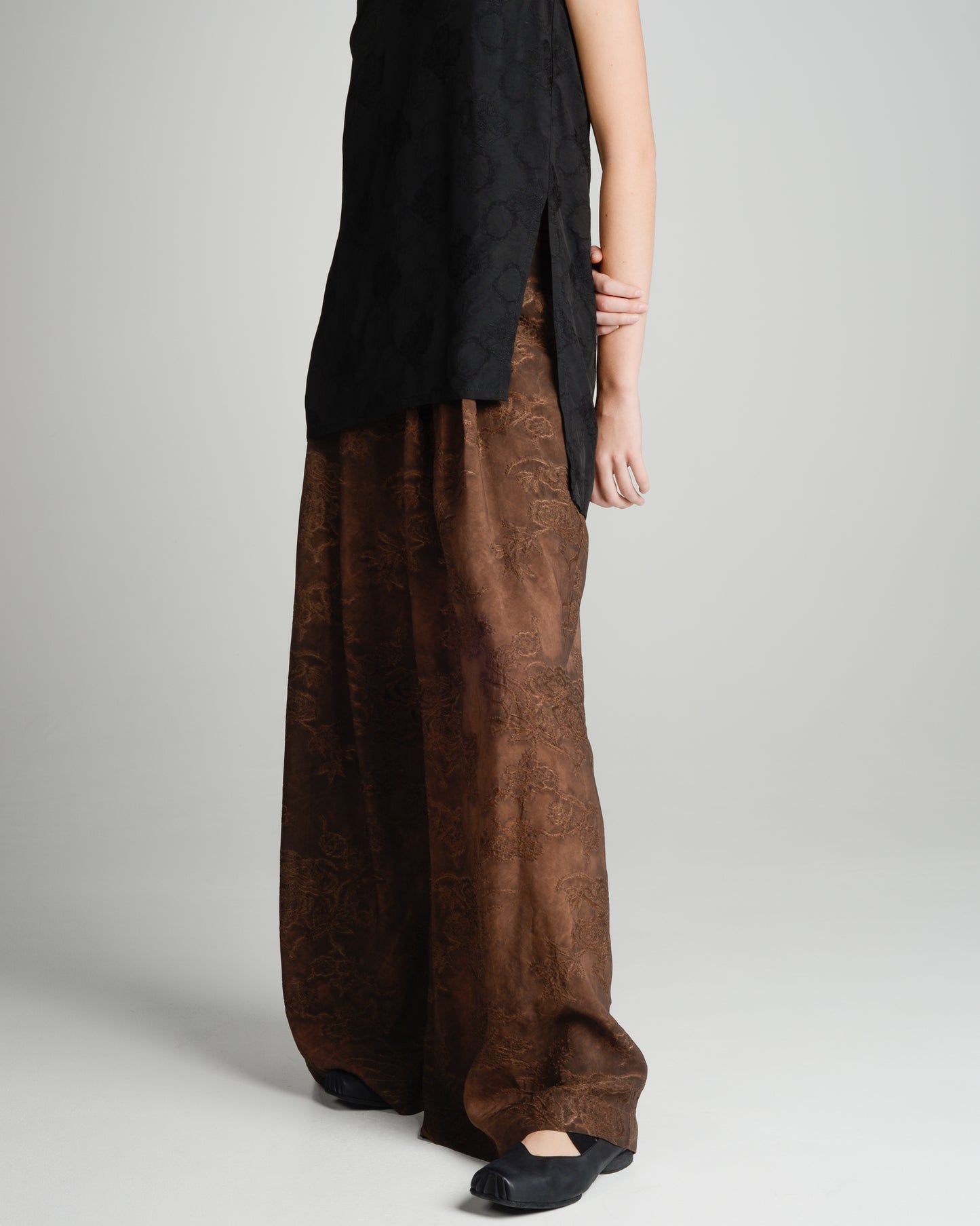 Brown Rose Paella Pants