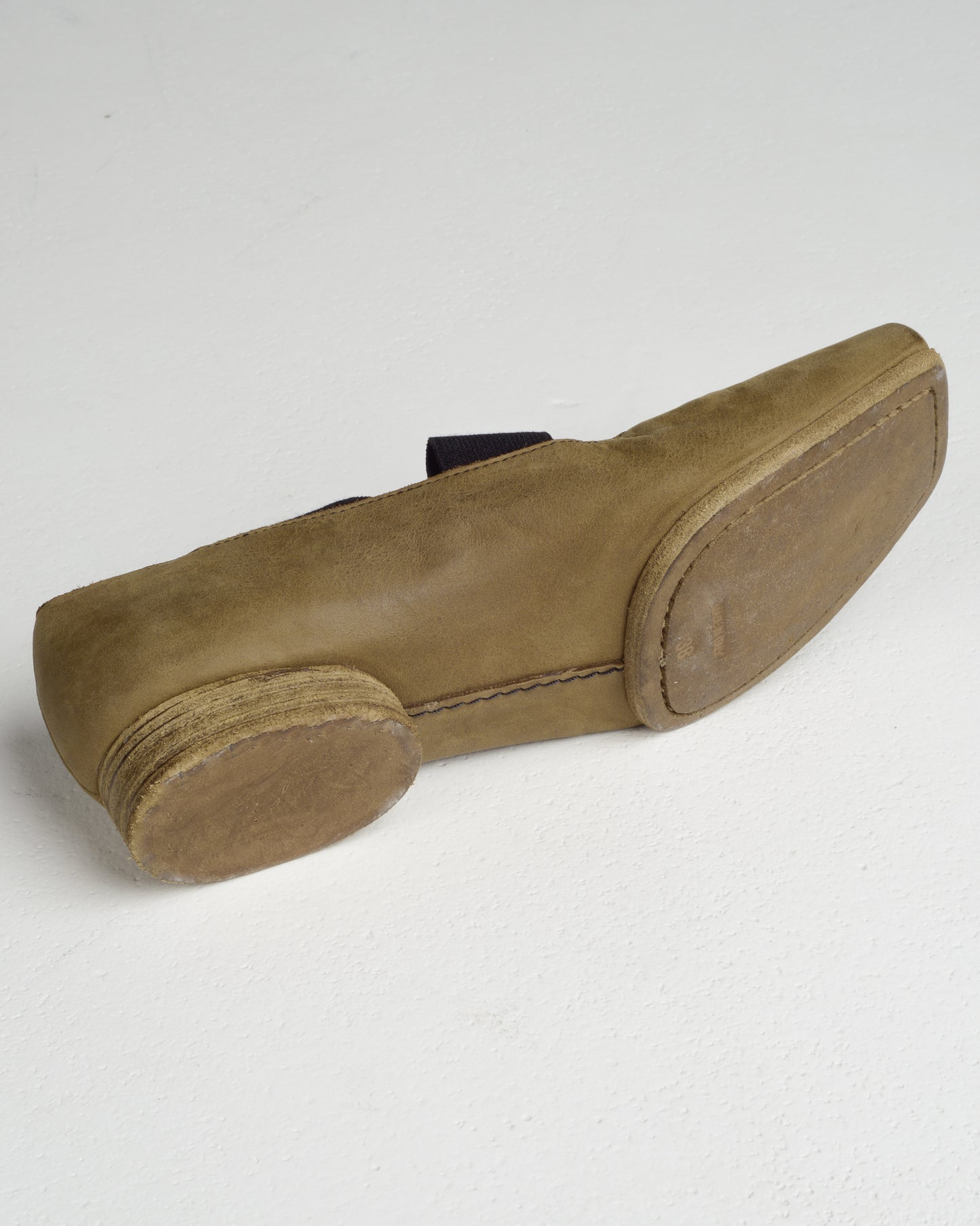 Olive Leather Ballet Shoes