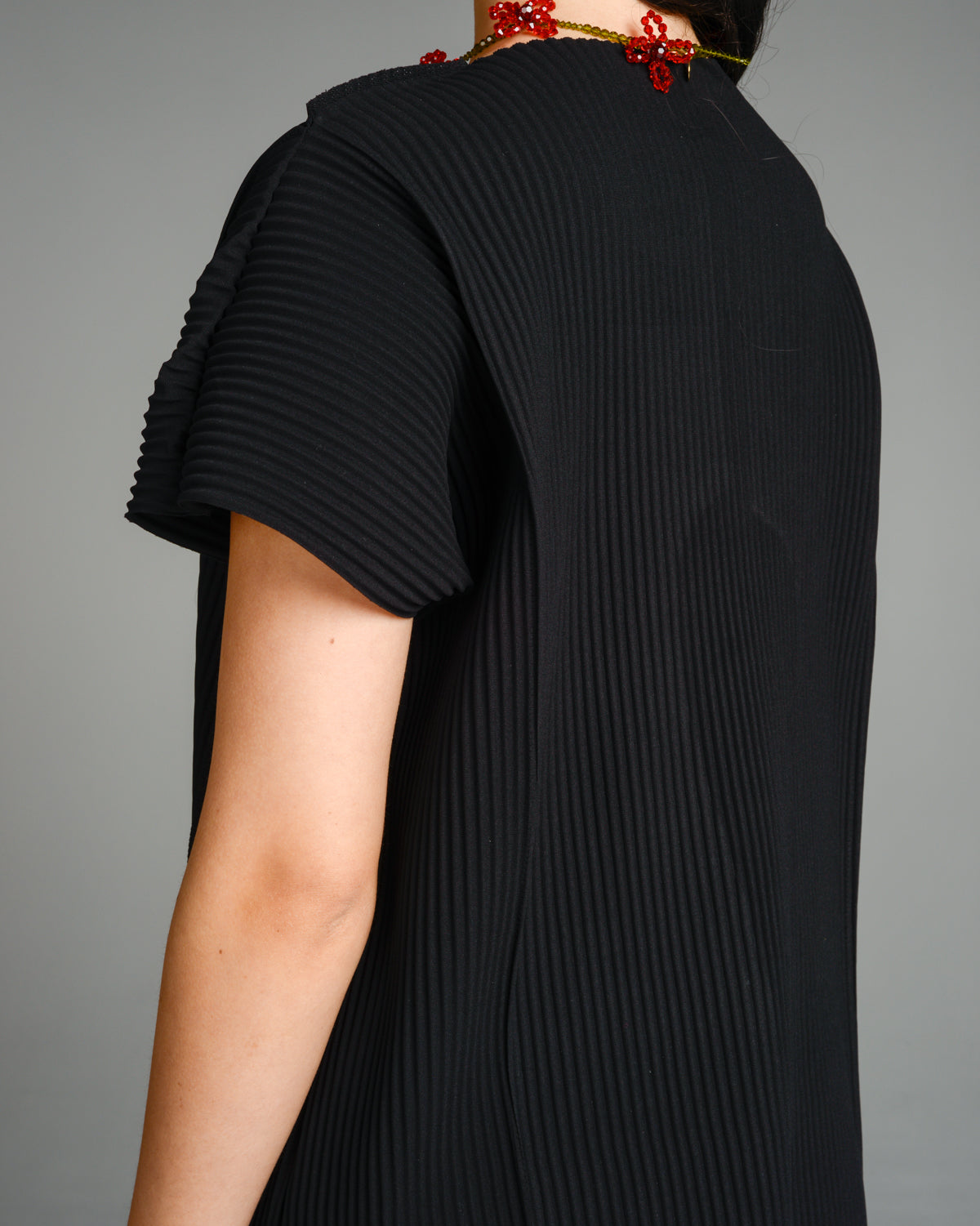 Black Tuck Pleats Top