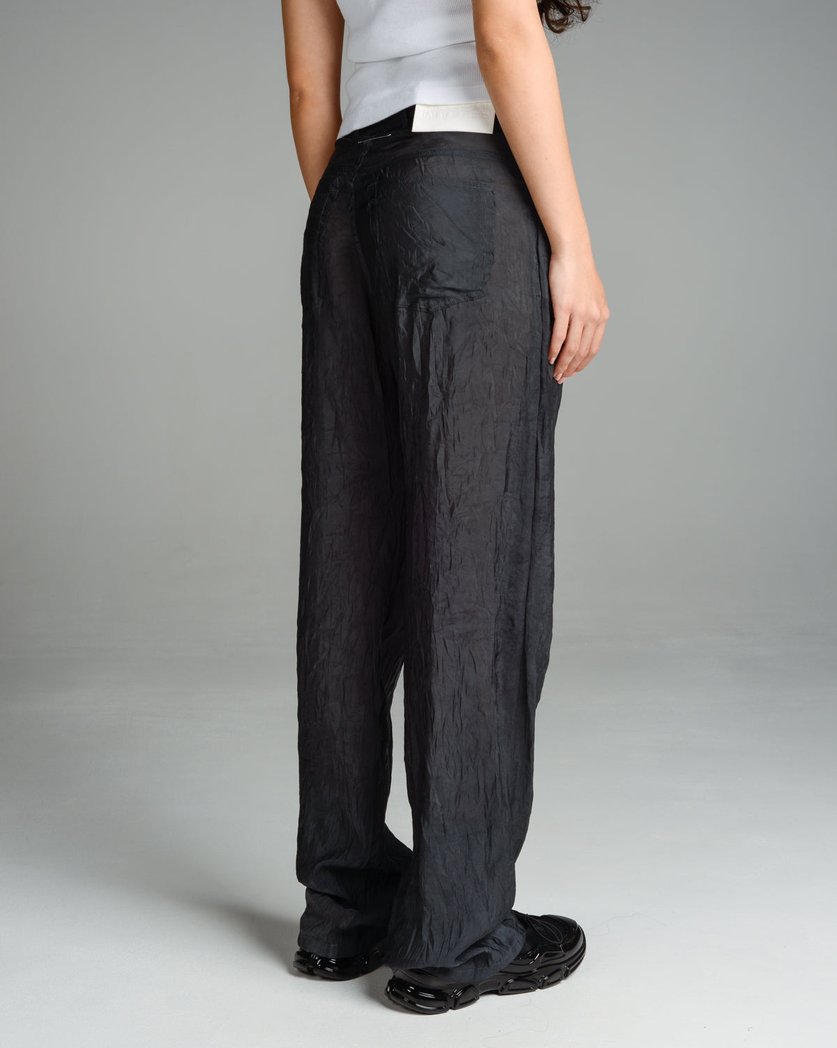 Black Relaxed Drawstring Trousers