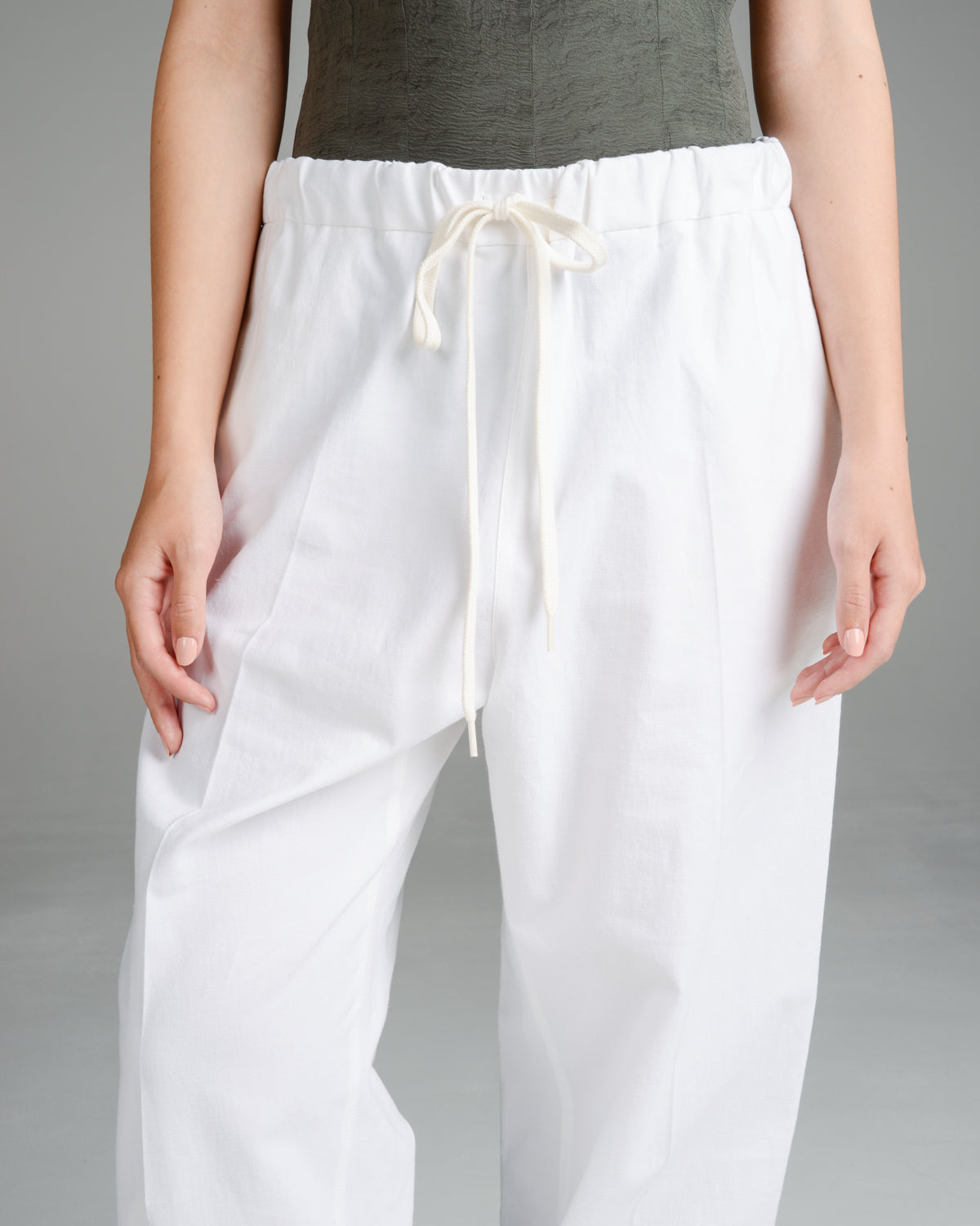 White Straight Leg Trousers