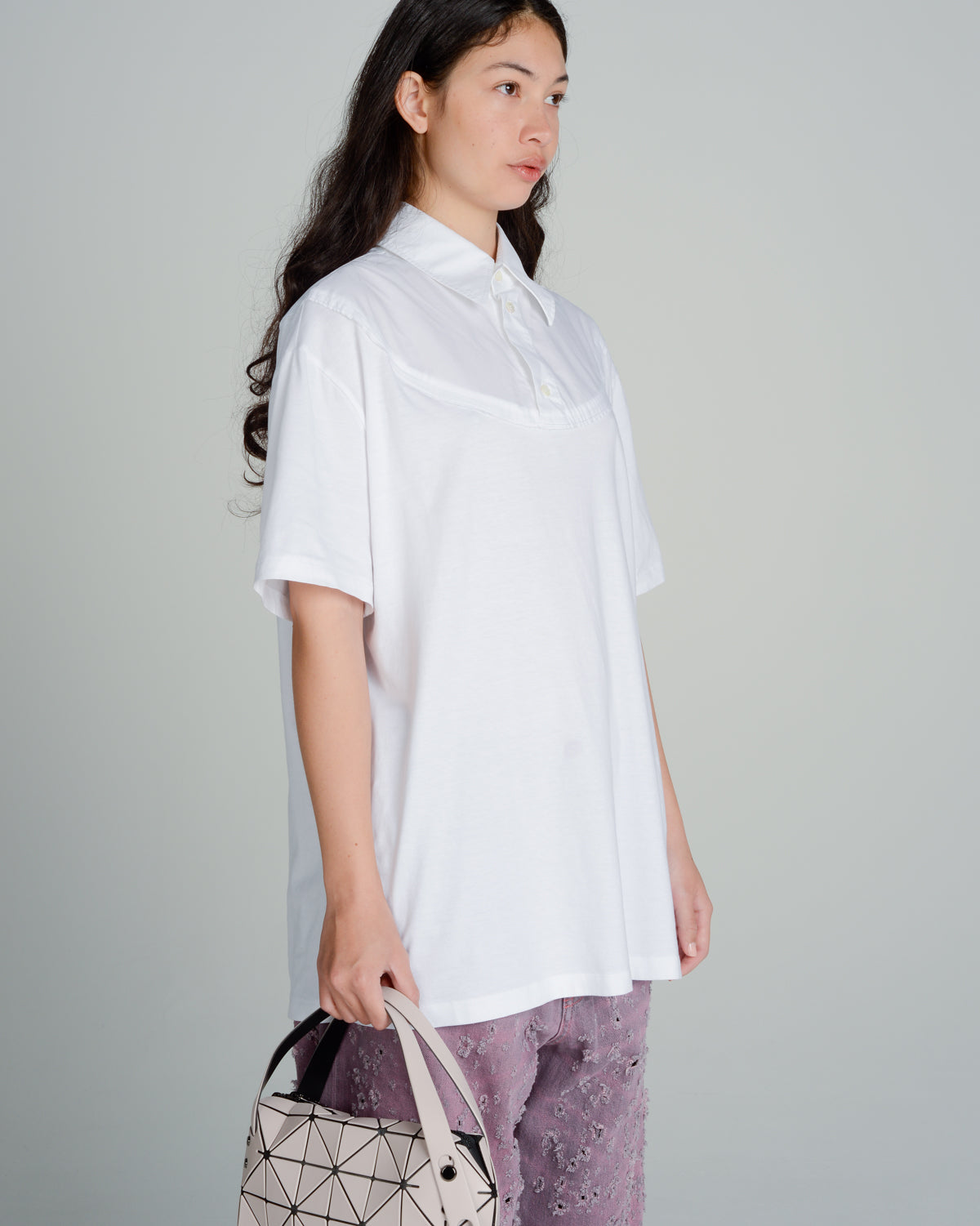 White Short Sleeve Cotton Shirt