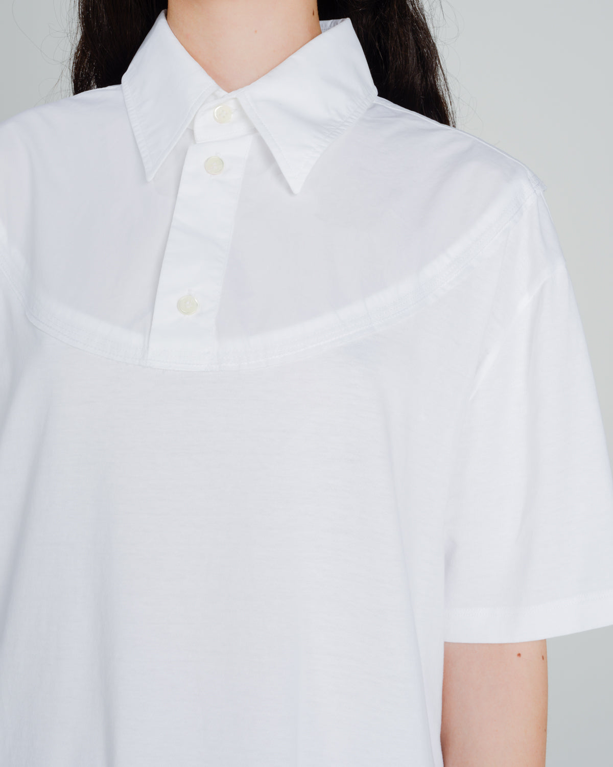 White Short Sleeve Cotton Shirt