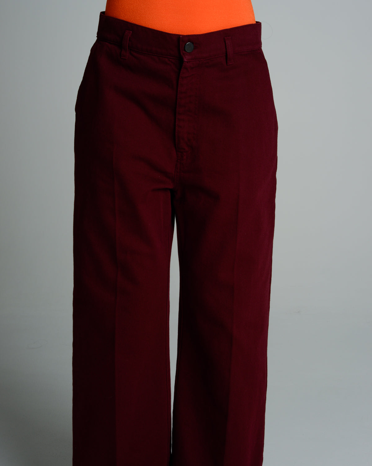 Pelanac Cropped Burgundy Denim Trousers