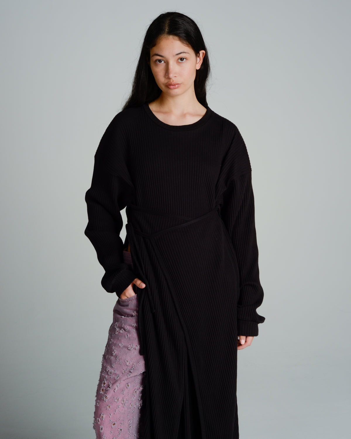 Shaw Black Long Sleeve Kaftan