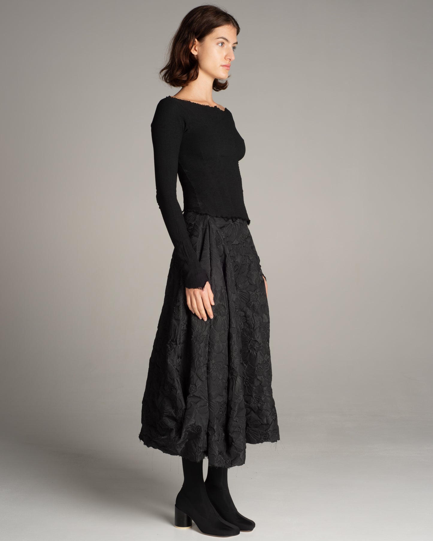 Black Barrel Flower Skirt