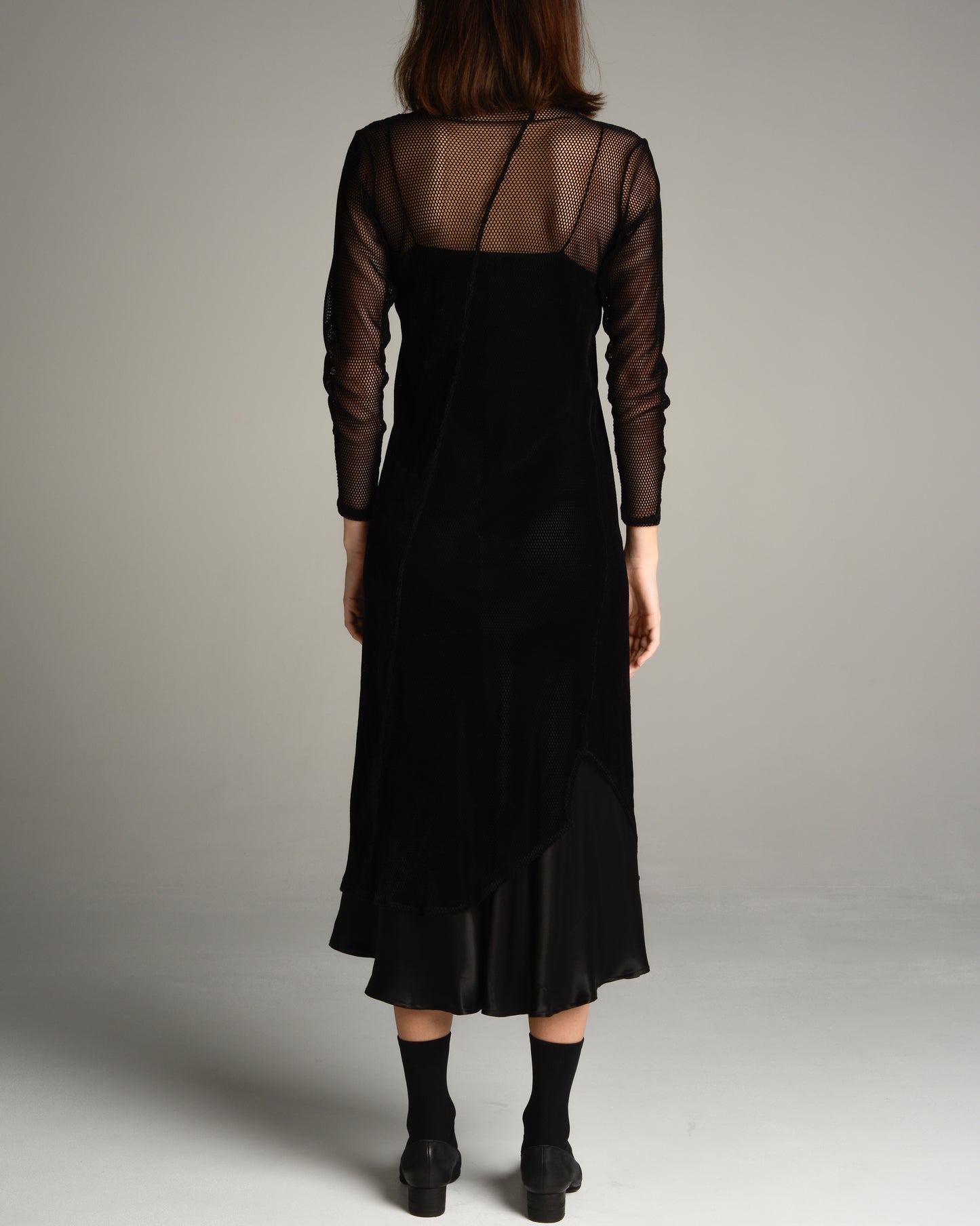 Black Velvet Mesh Dress