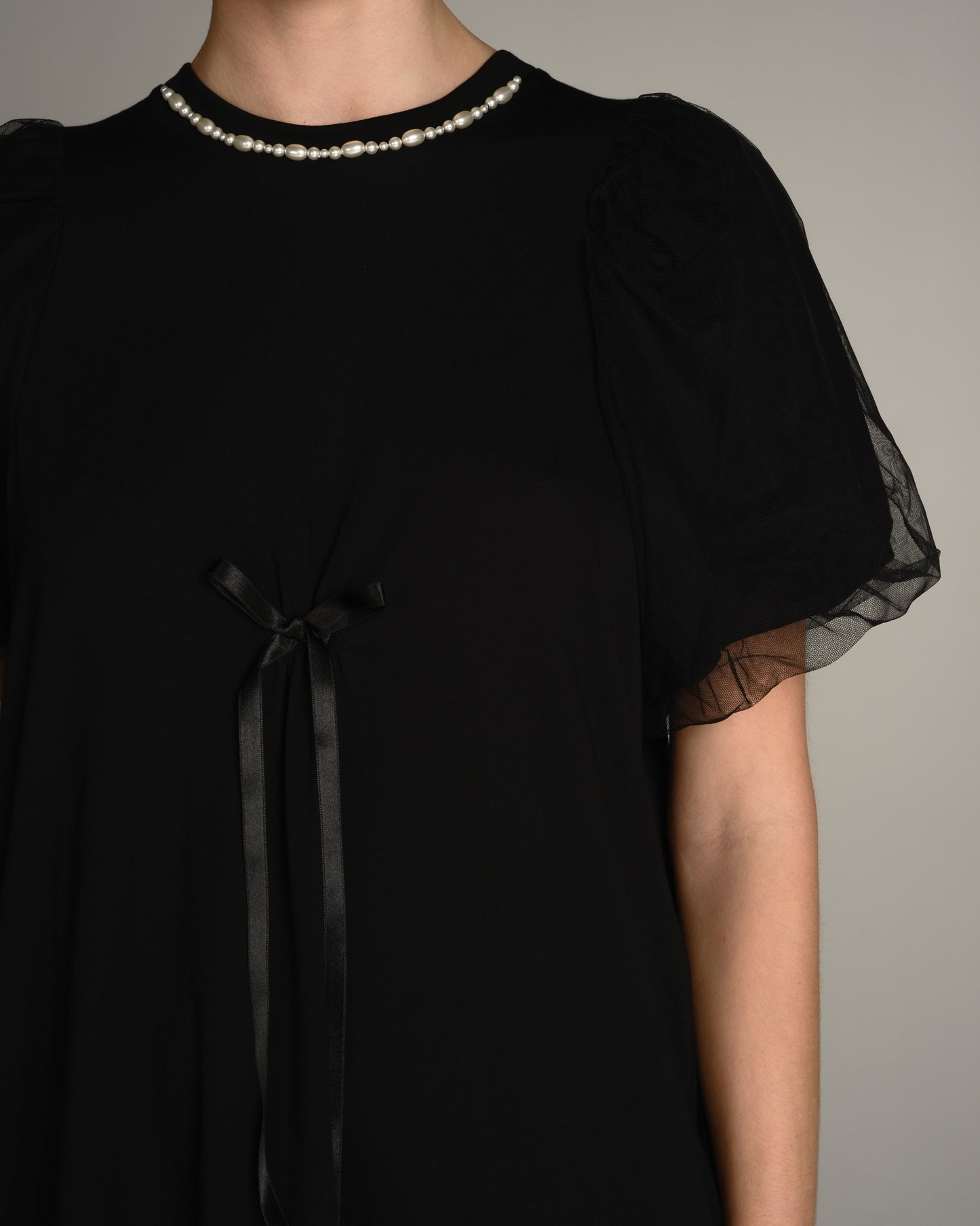 Black Tulle Sleeve Dress