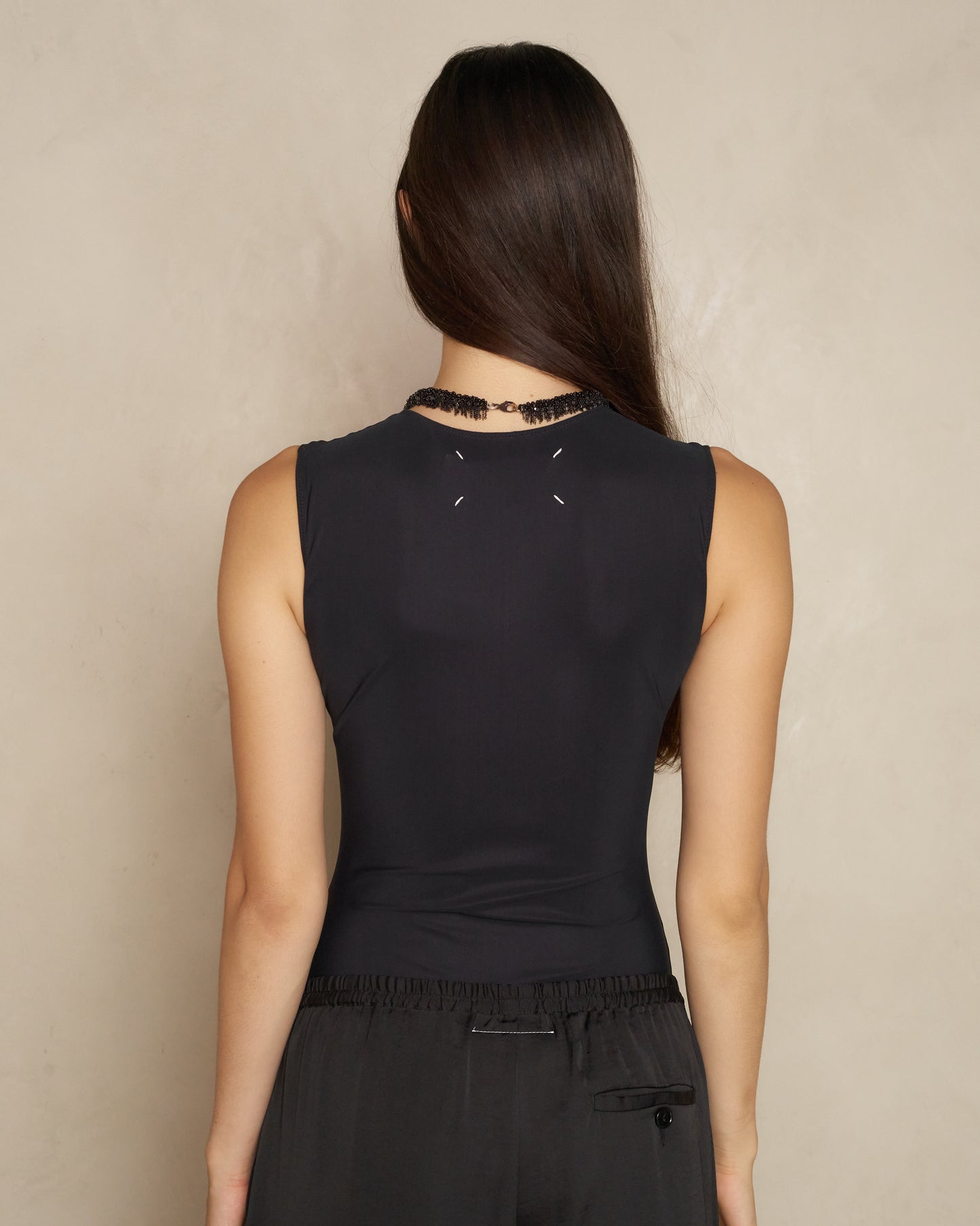 Black Sleeveless Bodysuit