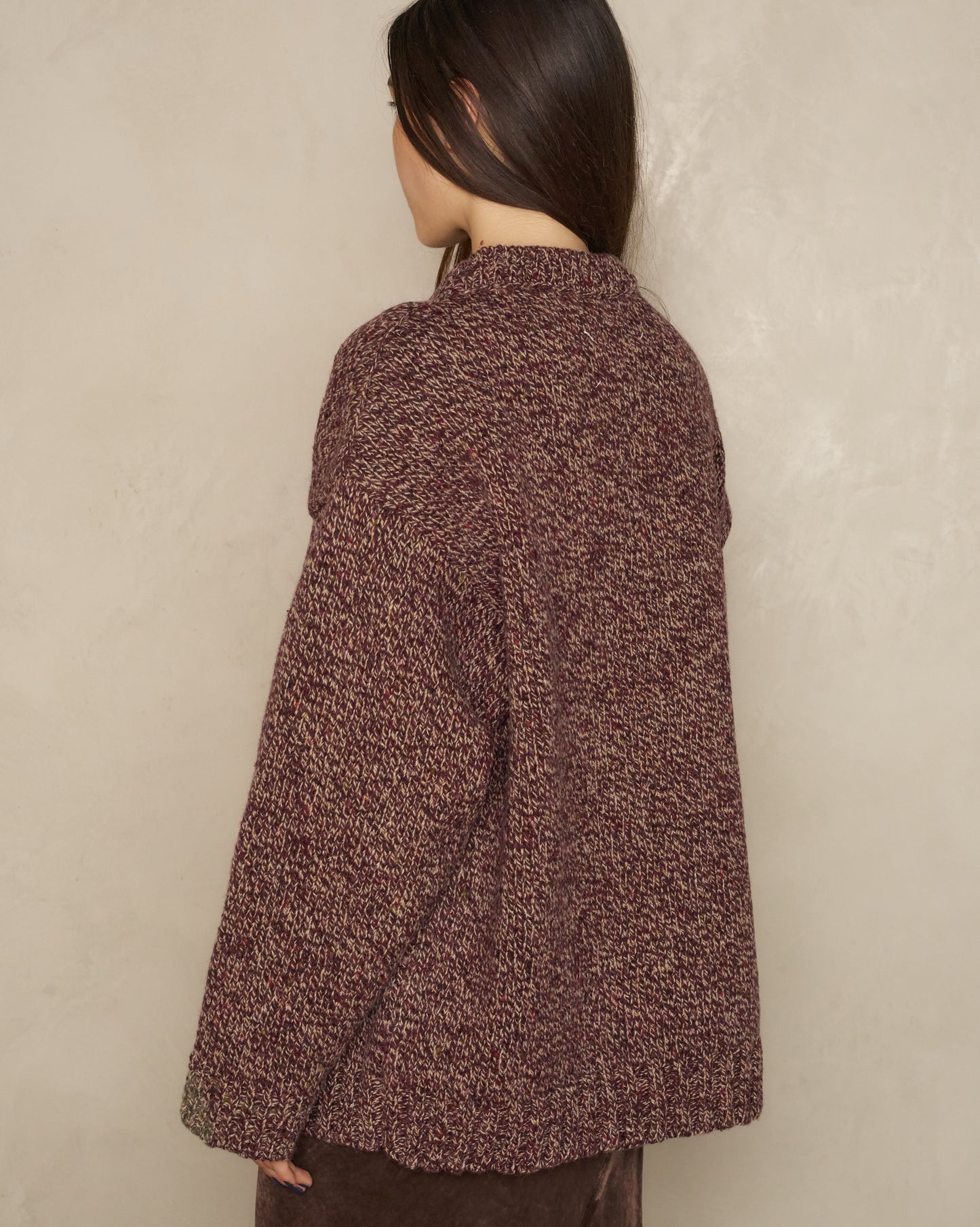 Merlot Knit Crewneck Sweater