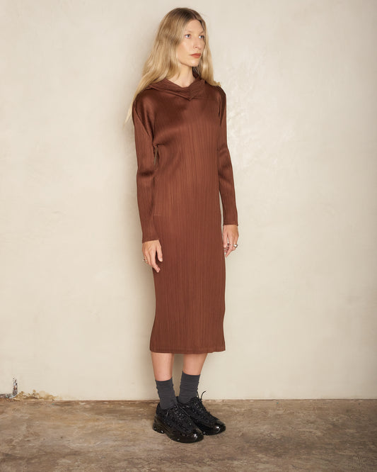 Dark Brown Cowl Neck Dress