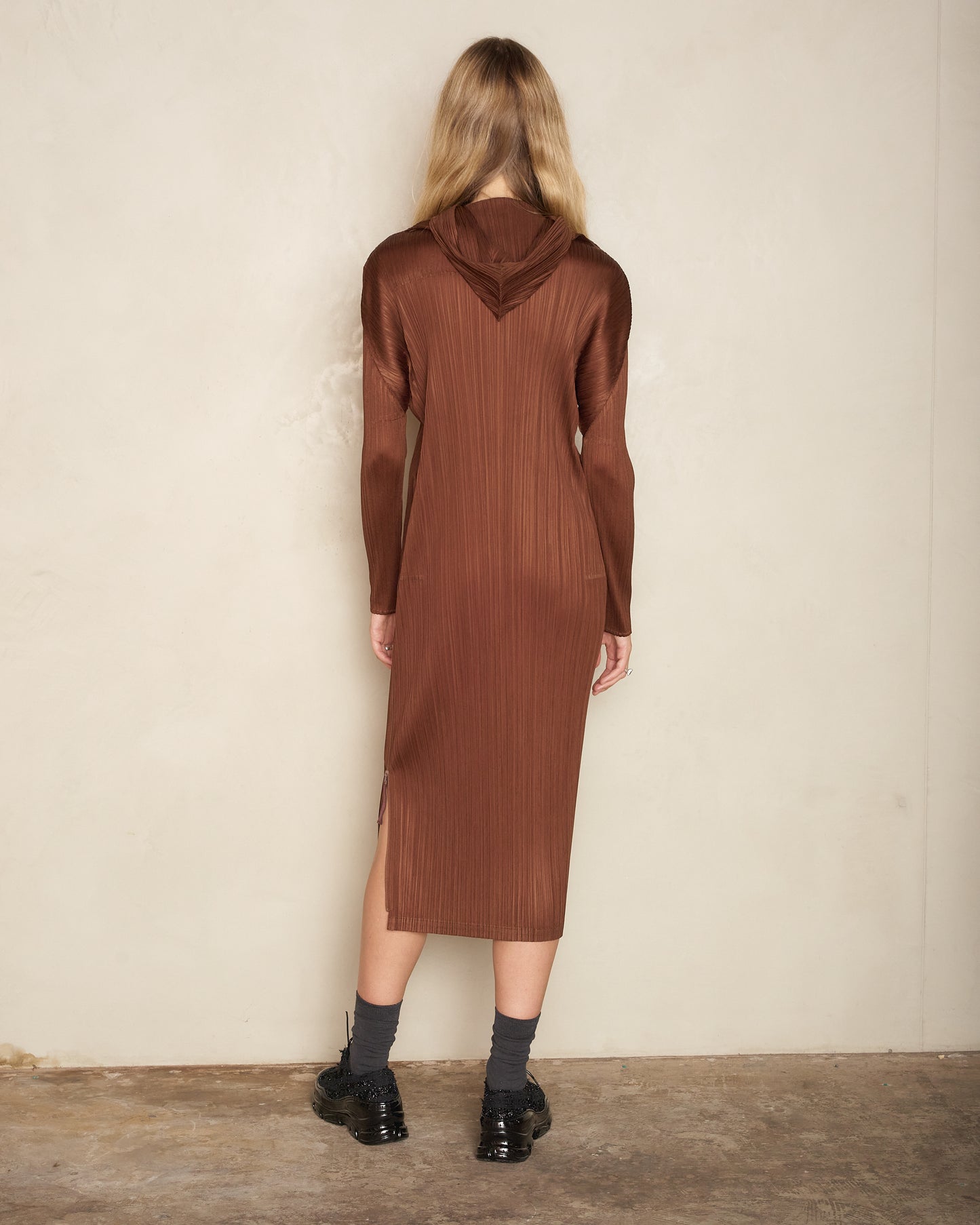 Dark Brown Cowl Neck Dress