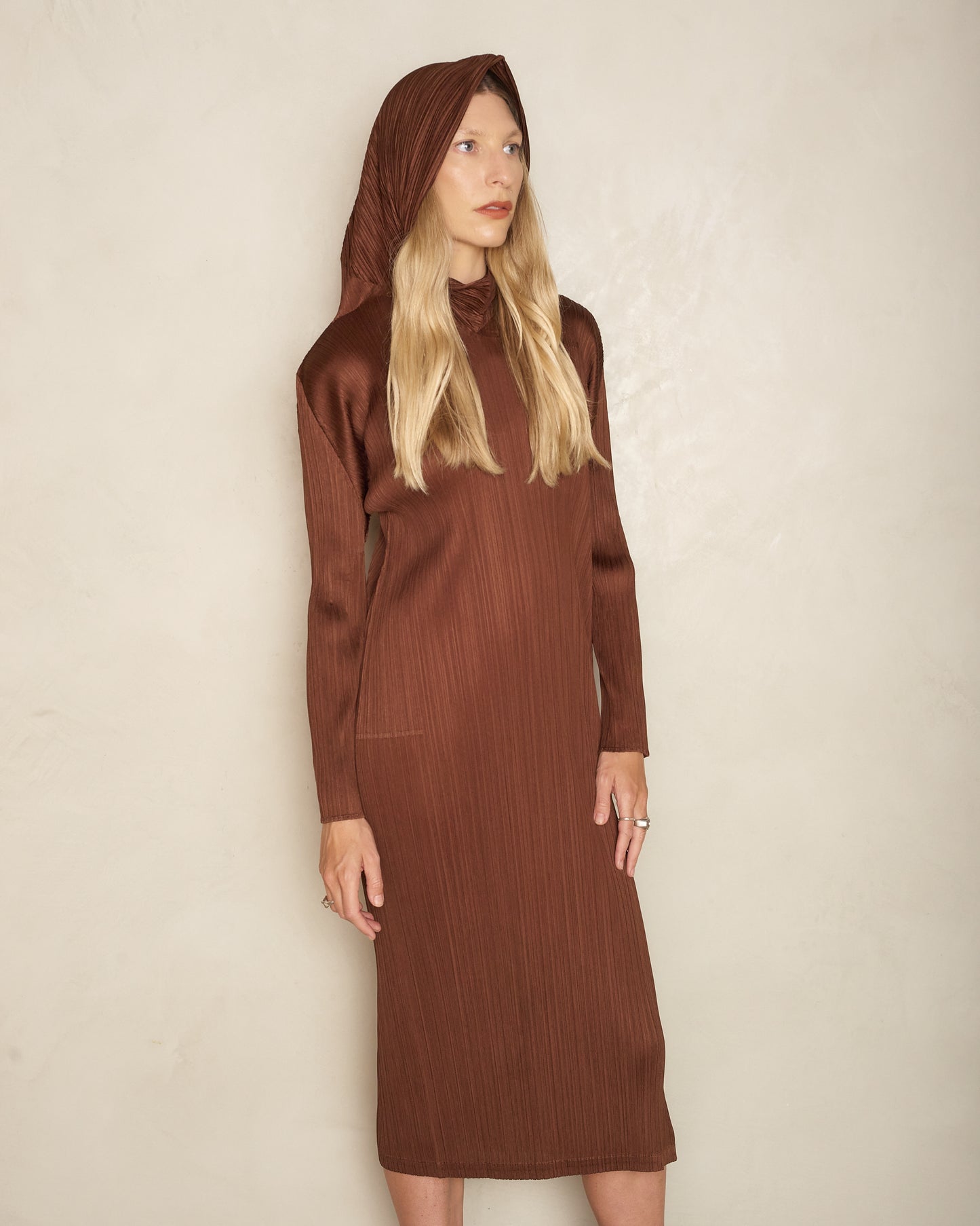 Dark Brown Cowl Neck Dress