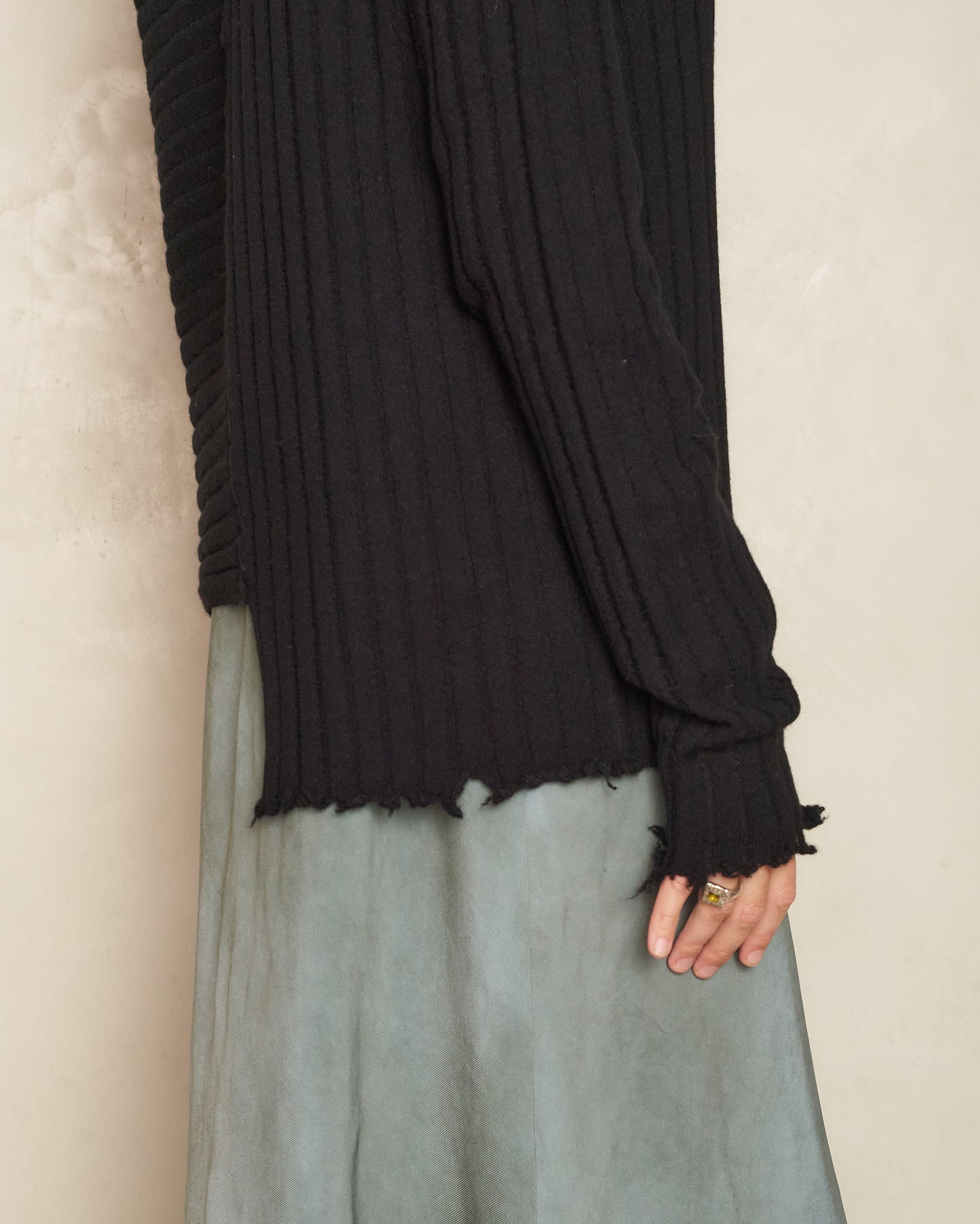 Black Asymmetric Cardigan