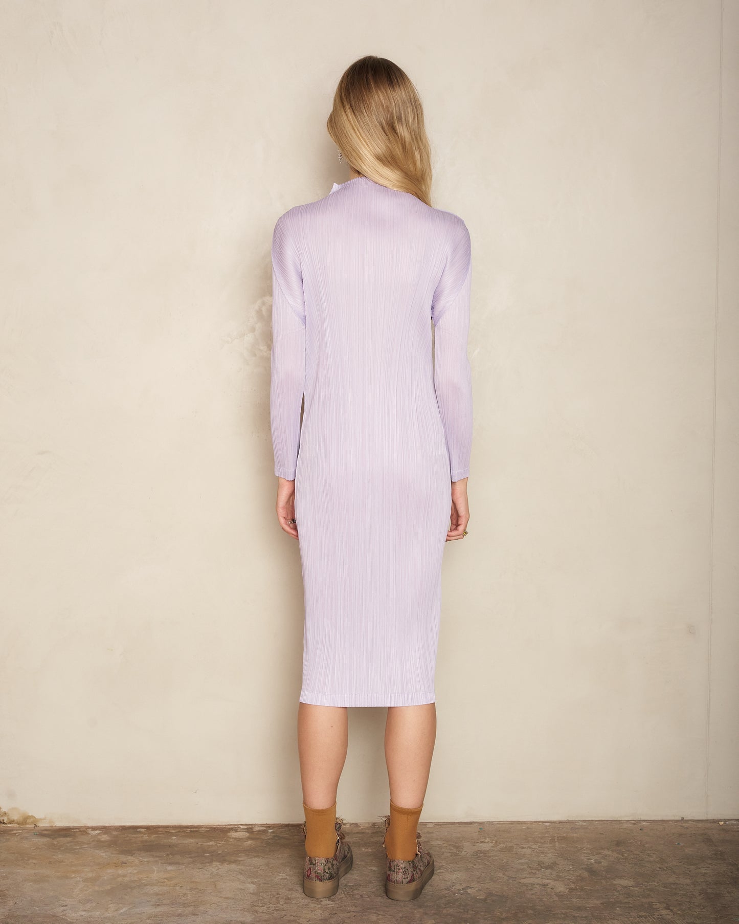 Light Purple Long Sleeve Turtleneck Dress