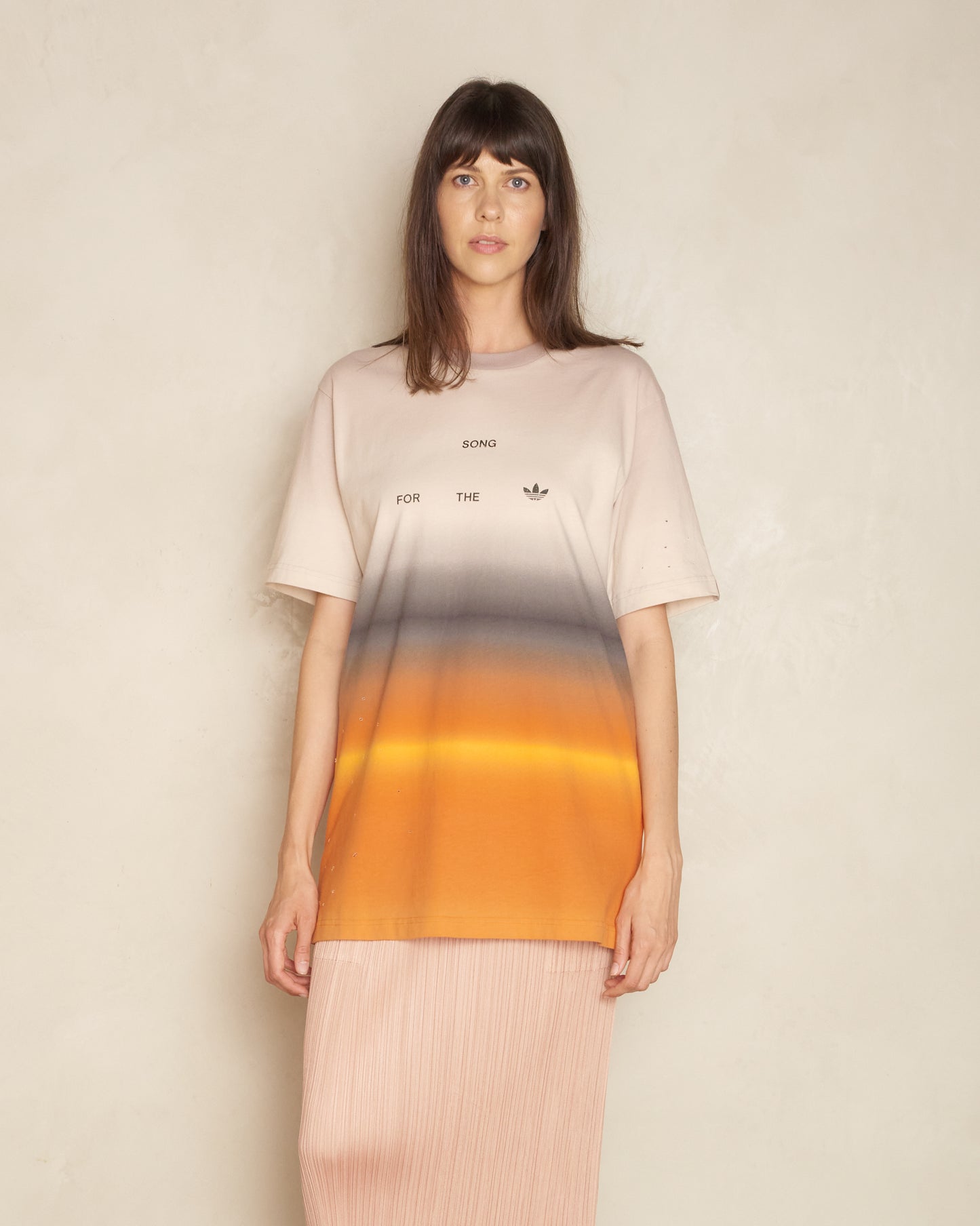 Beige & Orange Gradient T-shirt