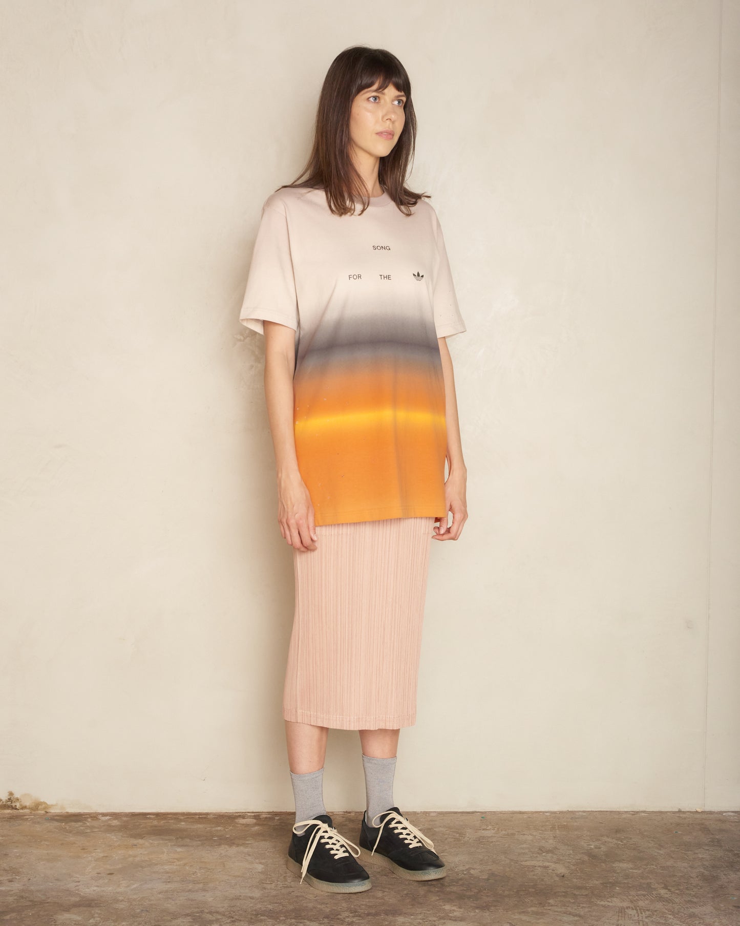 Beige & Orange Gradient T-shirt