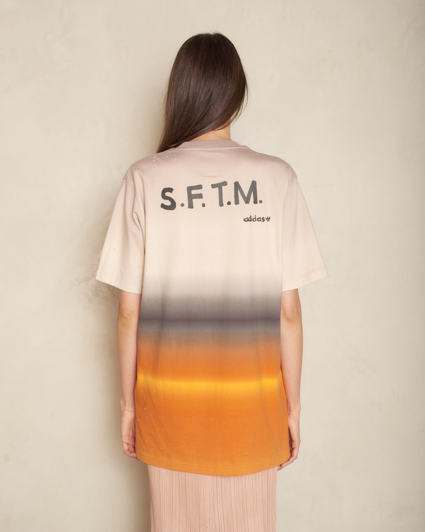 Beige & Orange Gradient T-shirt