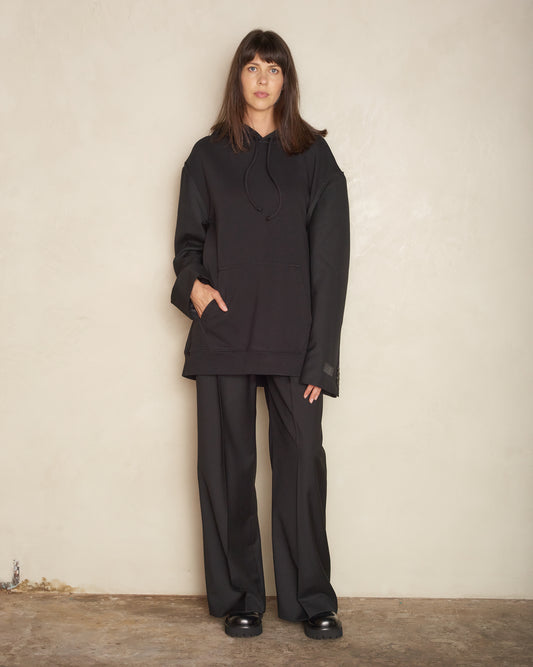 Black Exposed Seam Sweatshirt