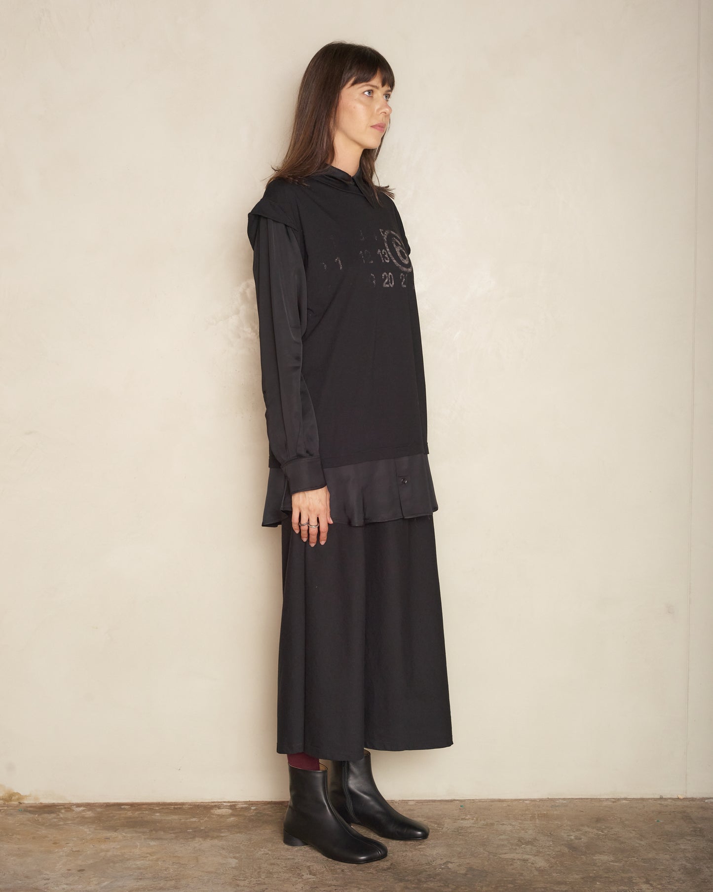 Black Layered Shirt Dress