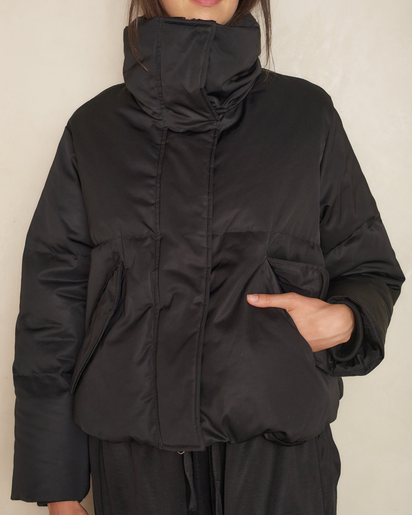 Black High Neck Down Jacket