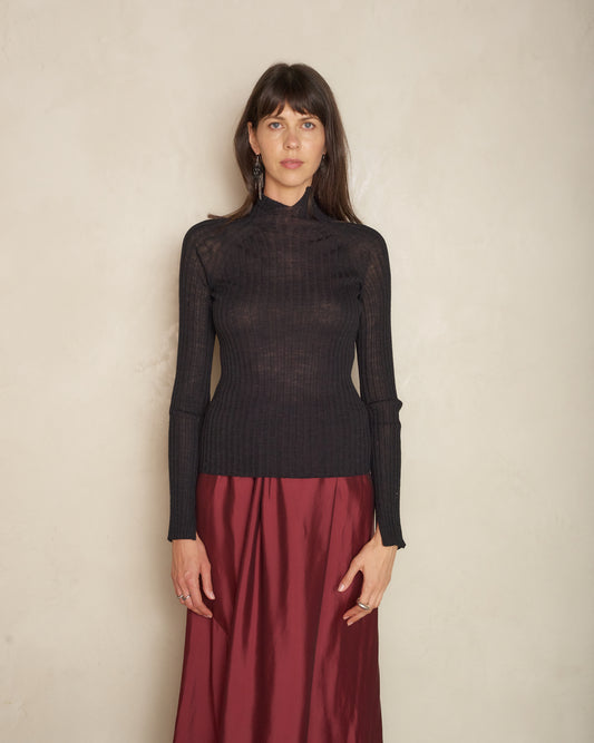 Black Kessy Seamless Rib Top