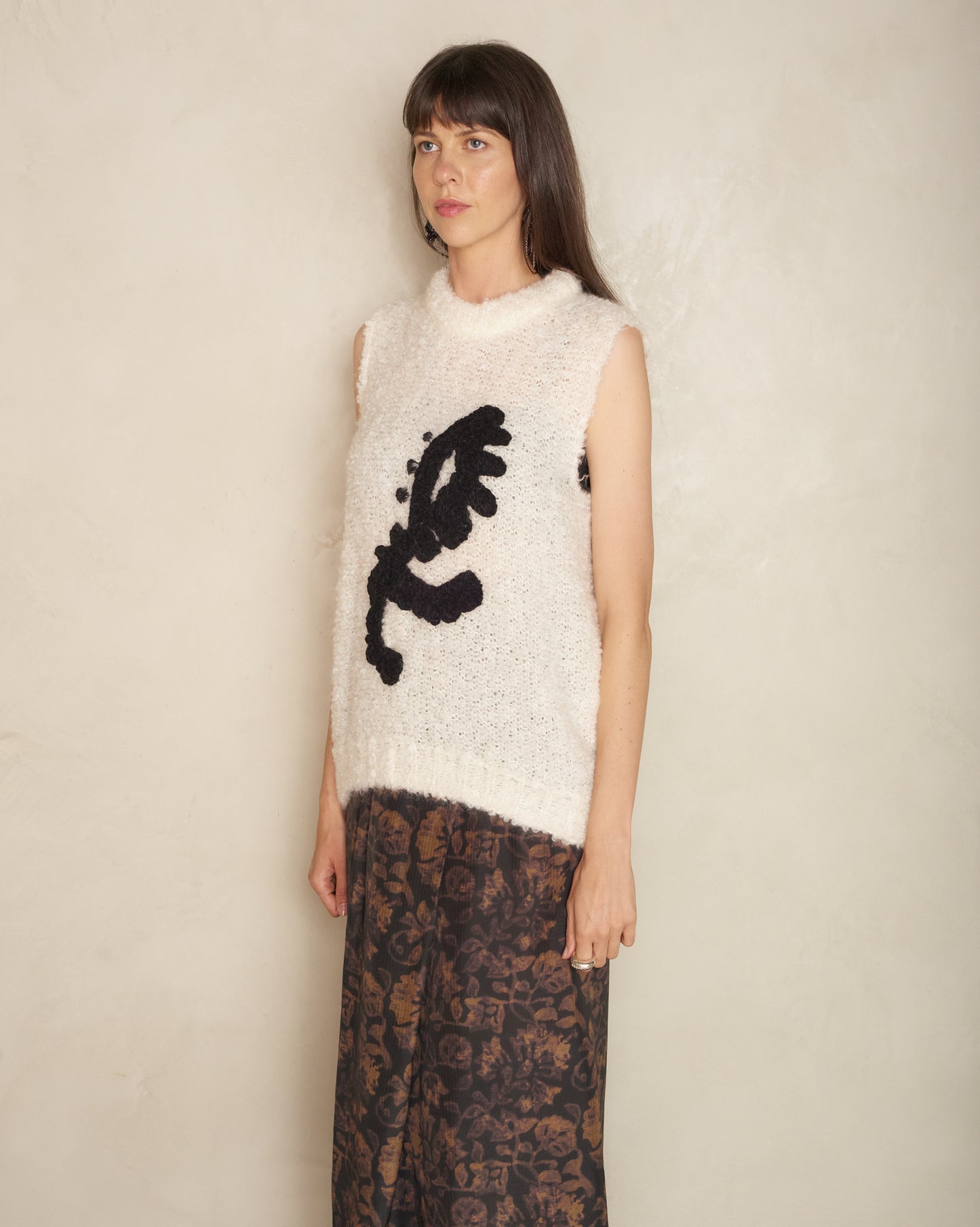 White & Black Pasha Kice Sleeveless Knit