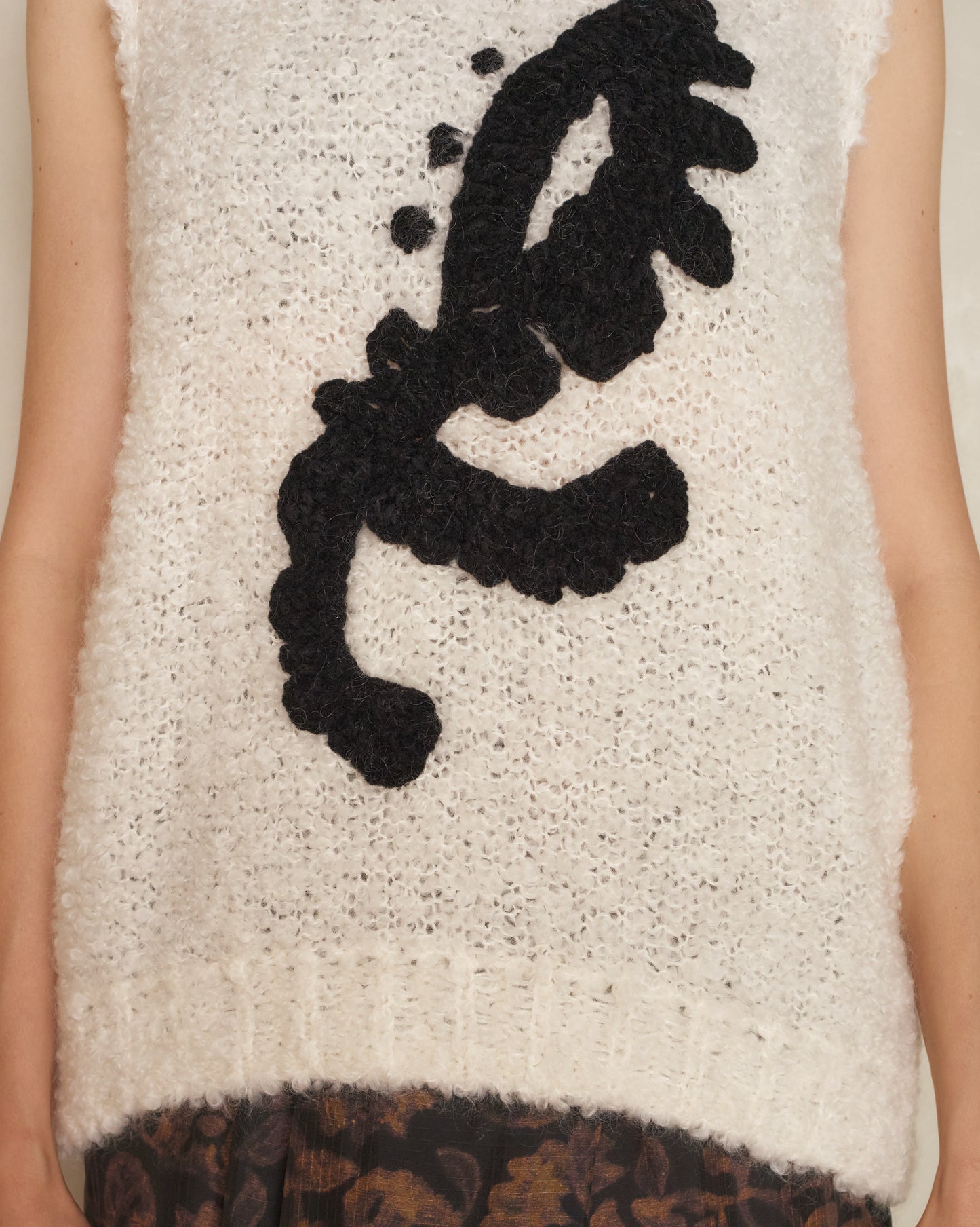 White & Black Pasha Kice Sleeveless Knit