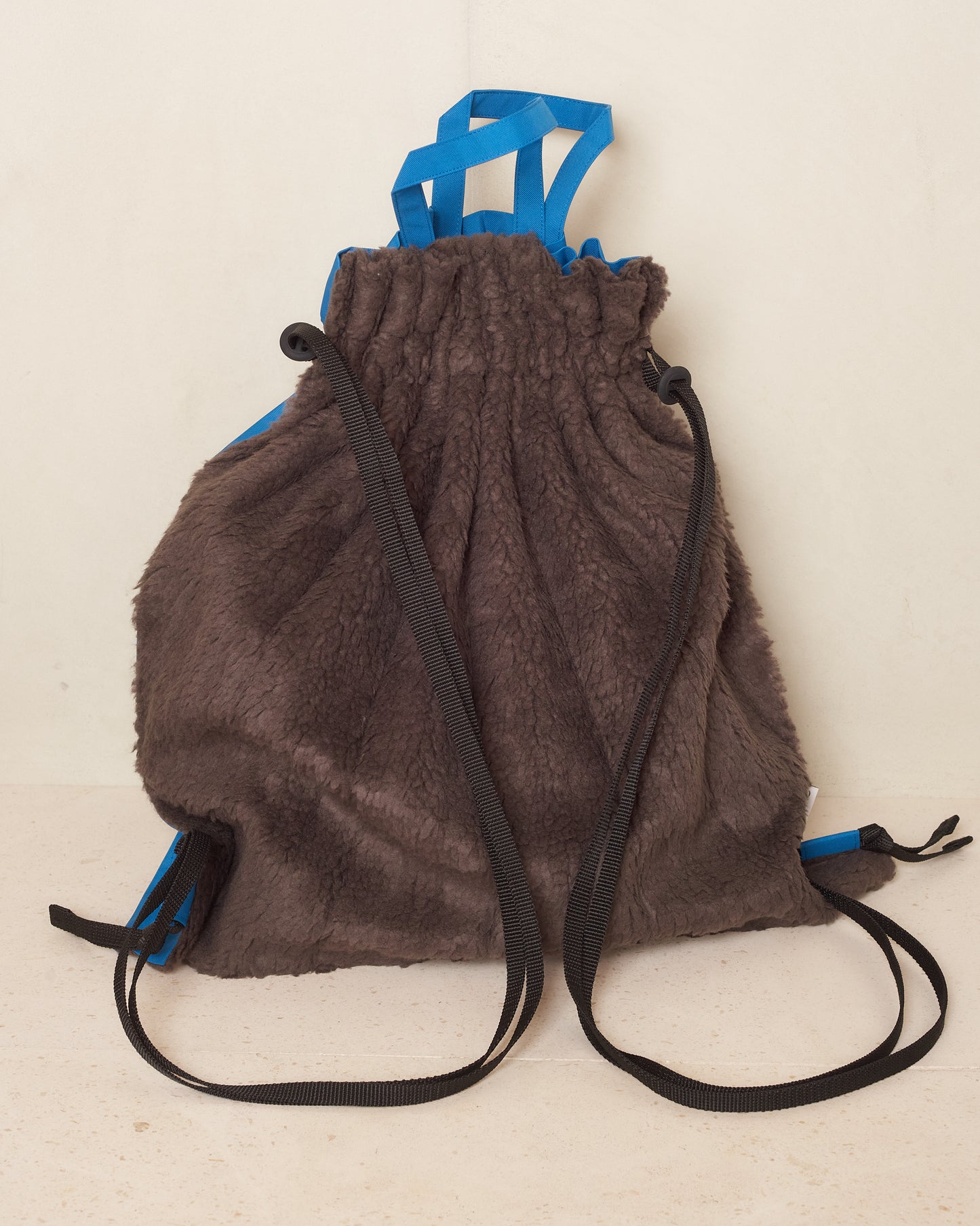 Charcoal Turquoise Sheep Pleats Bag