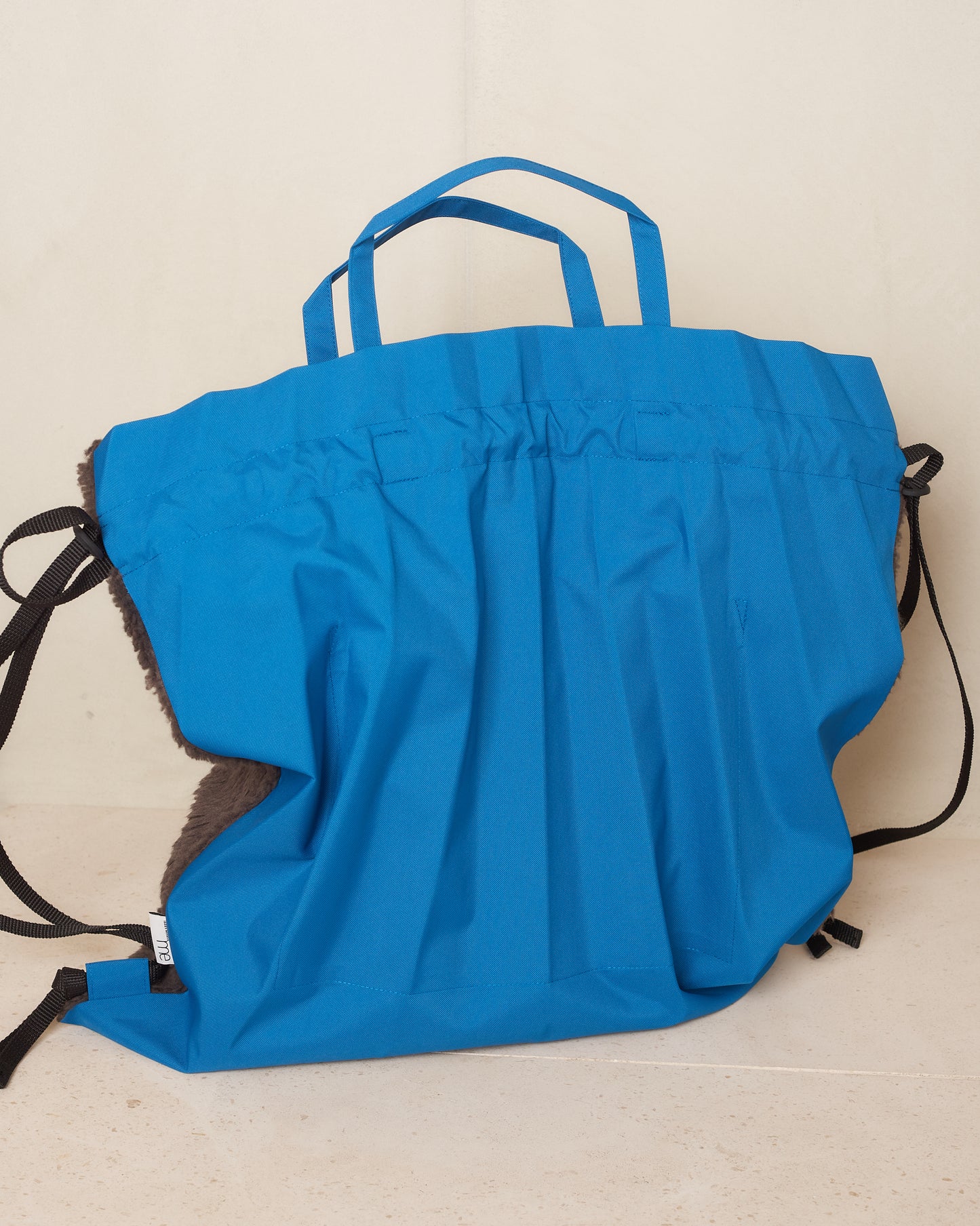 Charcoal Turquoise Sheep Pleats Bag