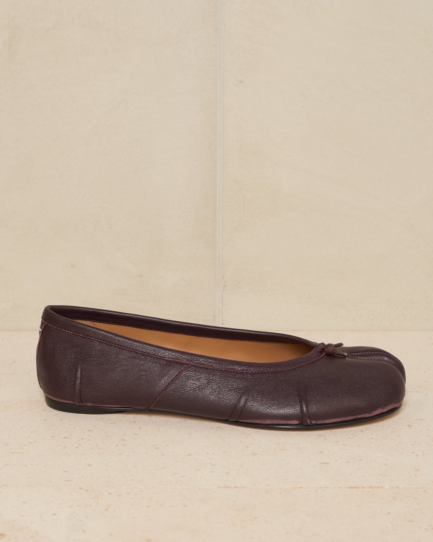 maison margiela burgundy tabi ballerina shoes