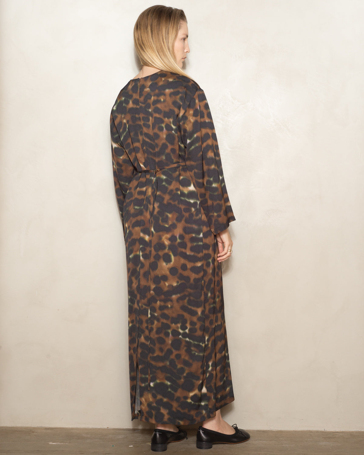 Brown Danja Leopard Longsleeve Dress