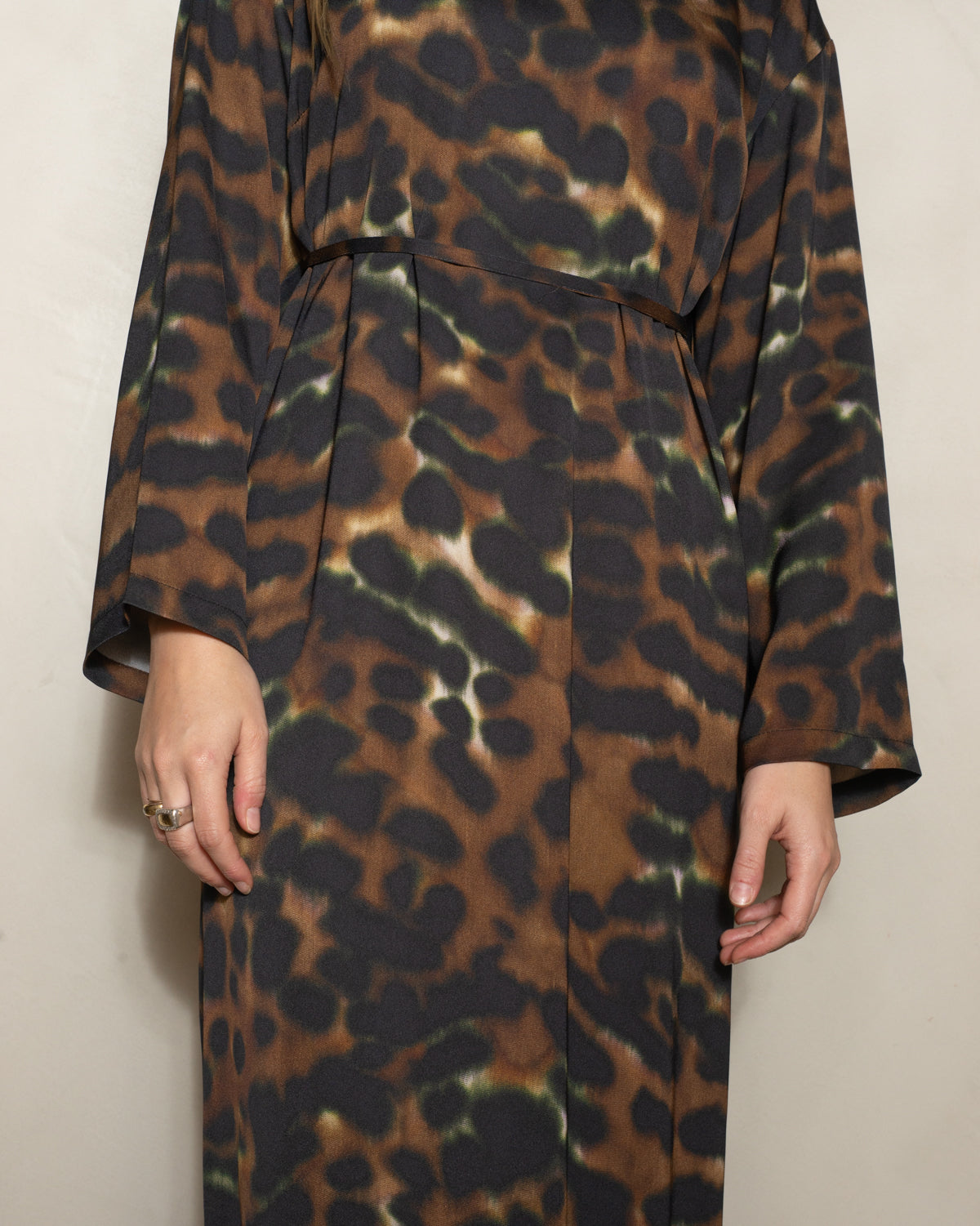 Brown Danja Leopard Longsleeve Dress