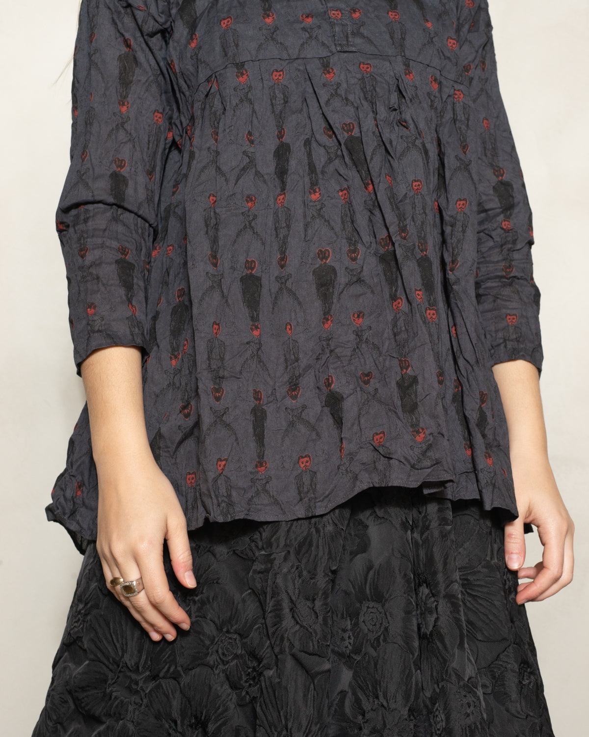 Charcoal Ceremony Print Blouse