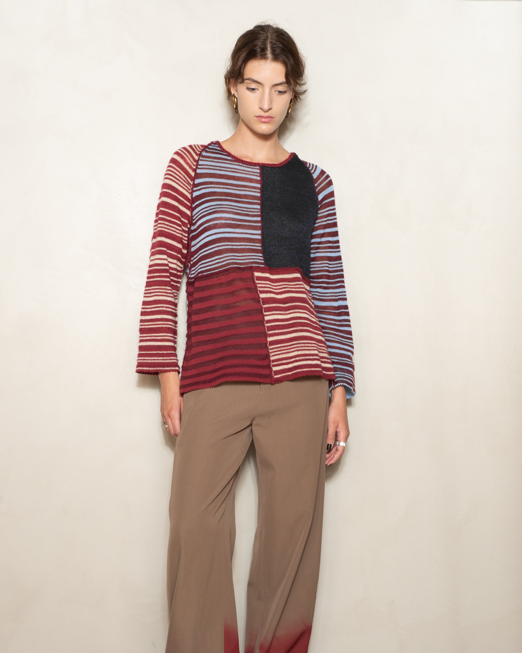 Maroon and Navy Stripe Jumper – Dilettante