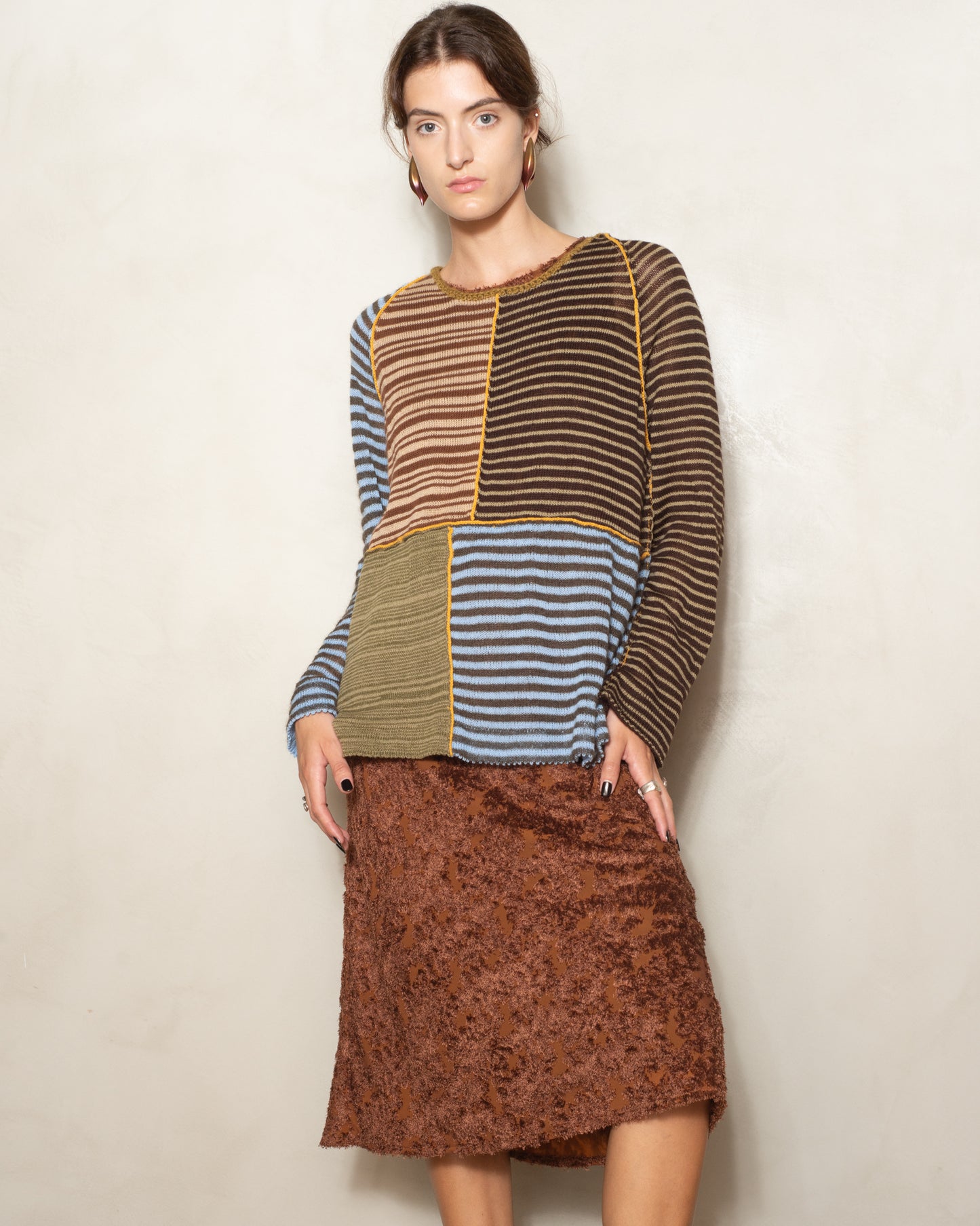 Green and Brown Stripe Jumper