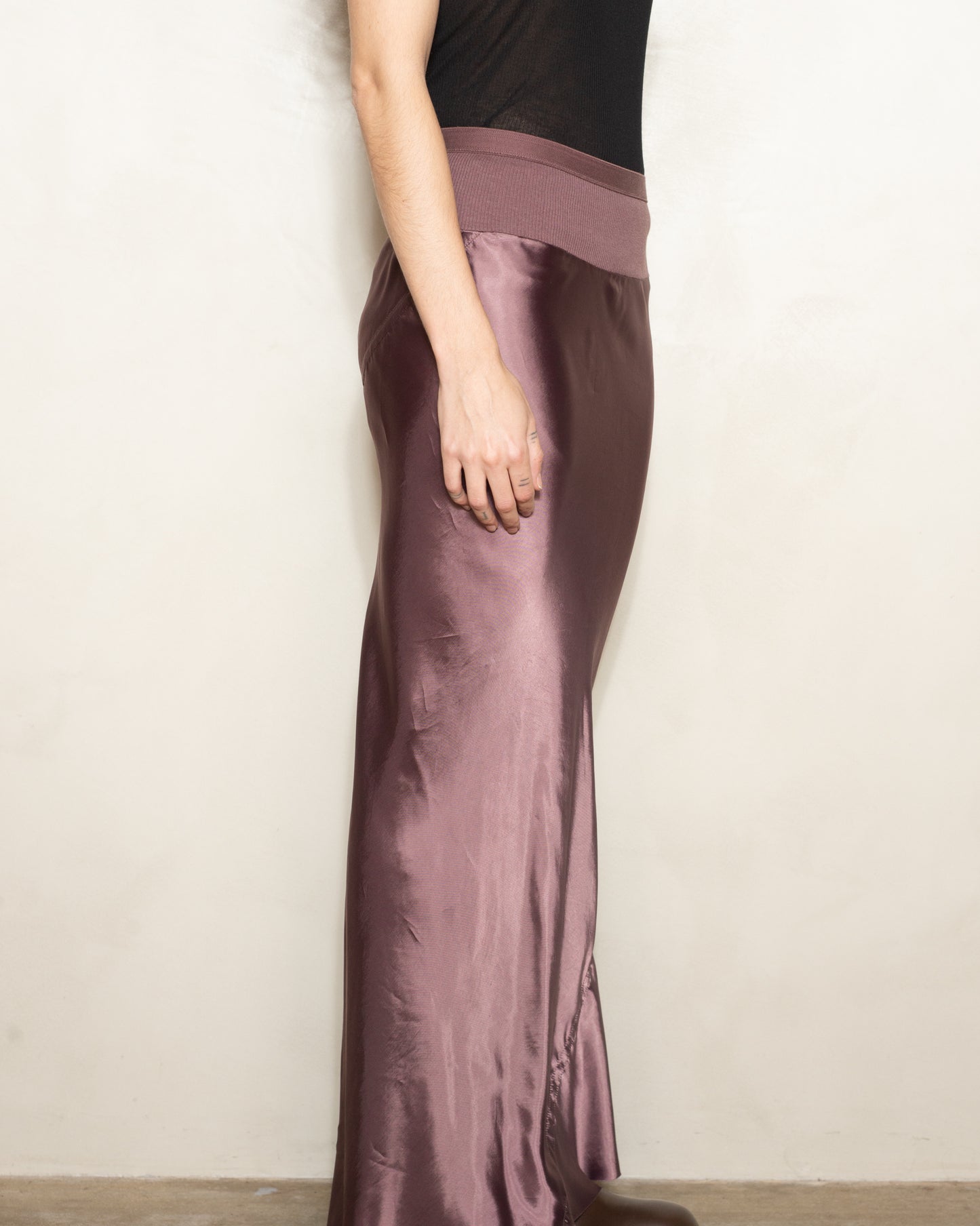 Amethyst Satin Calf Bias Skirt