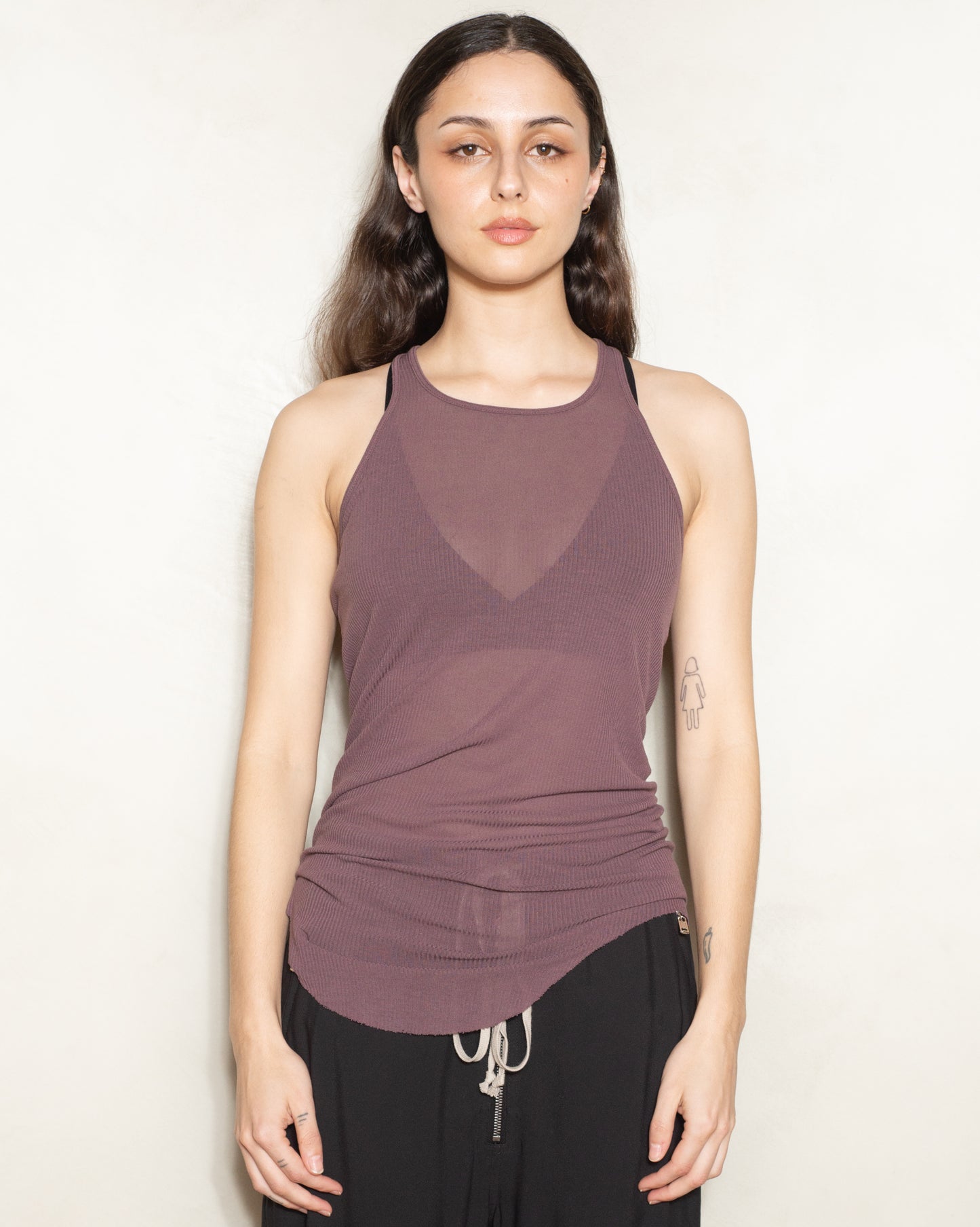 Amethyst Silk Rib Tank Top