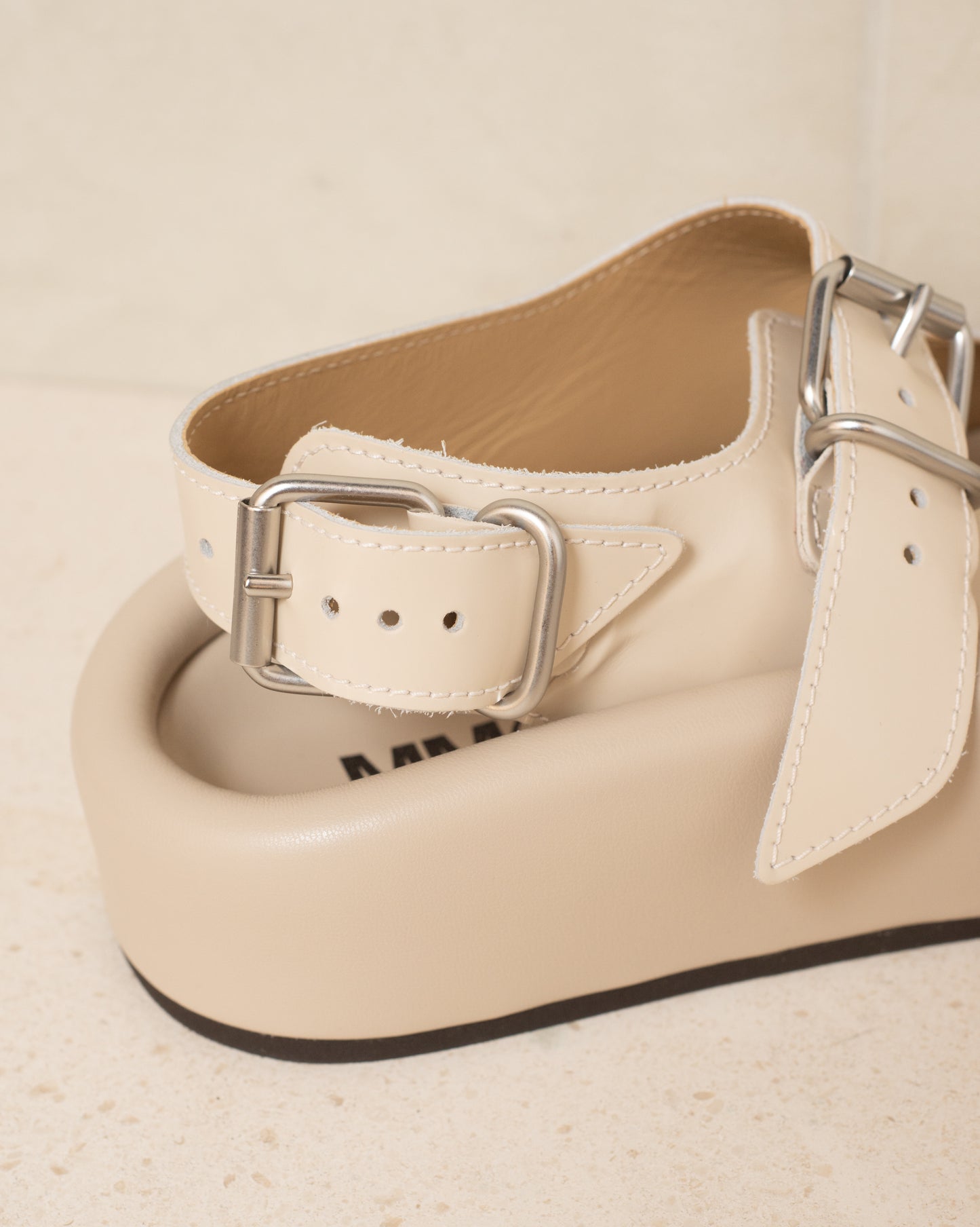 Cream Buckle Sandal