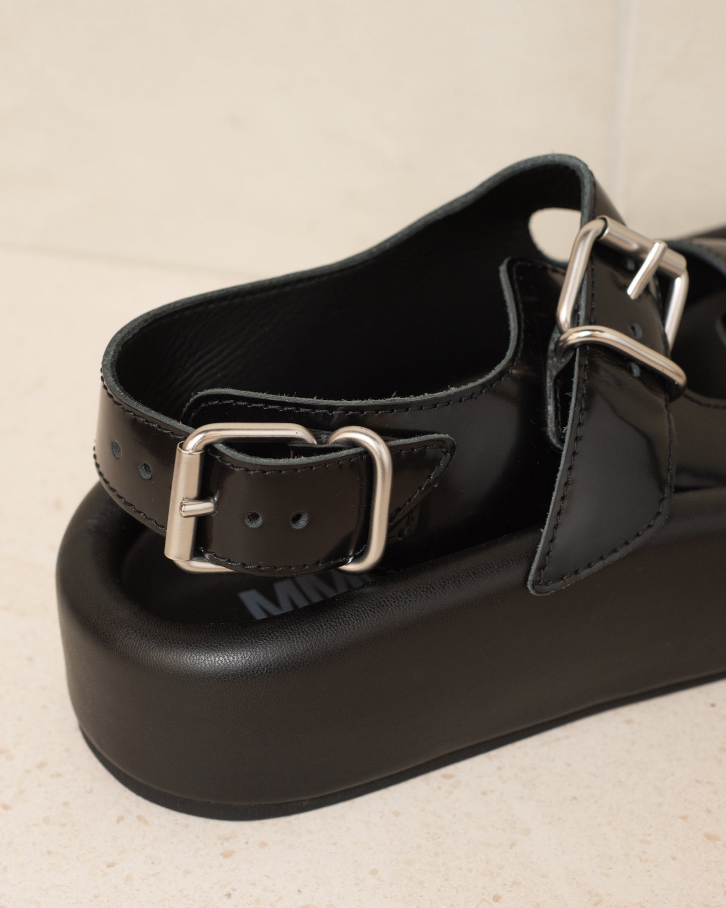 Black Buckle Sandal