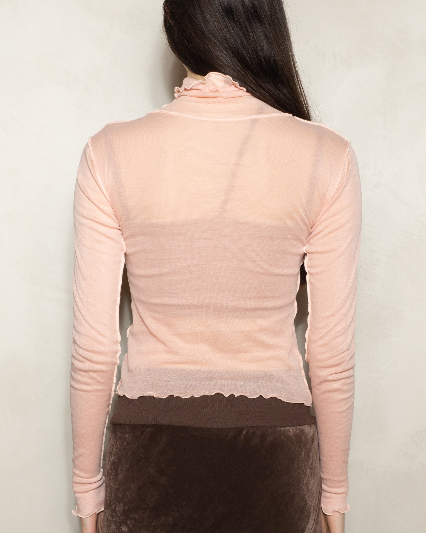 Buio Pink Gerrymandered Turtleneck