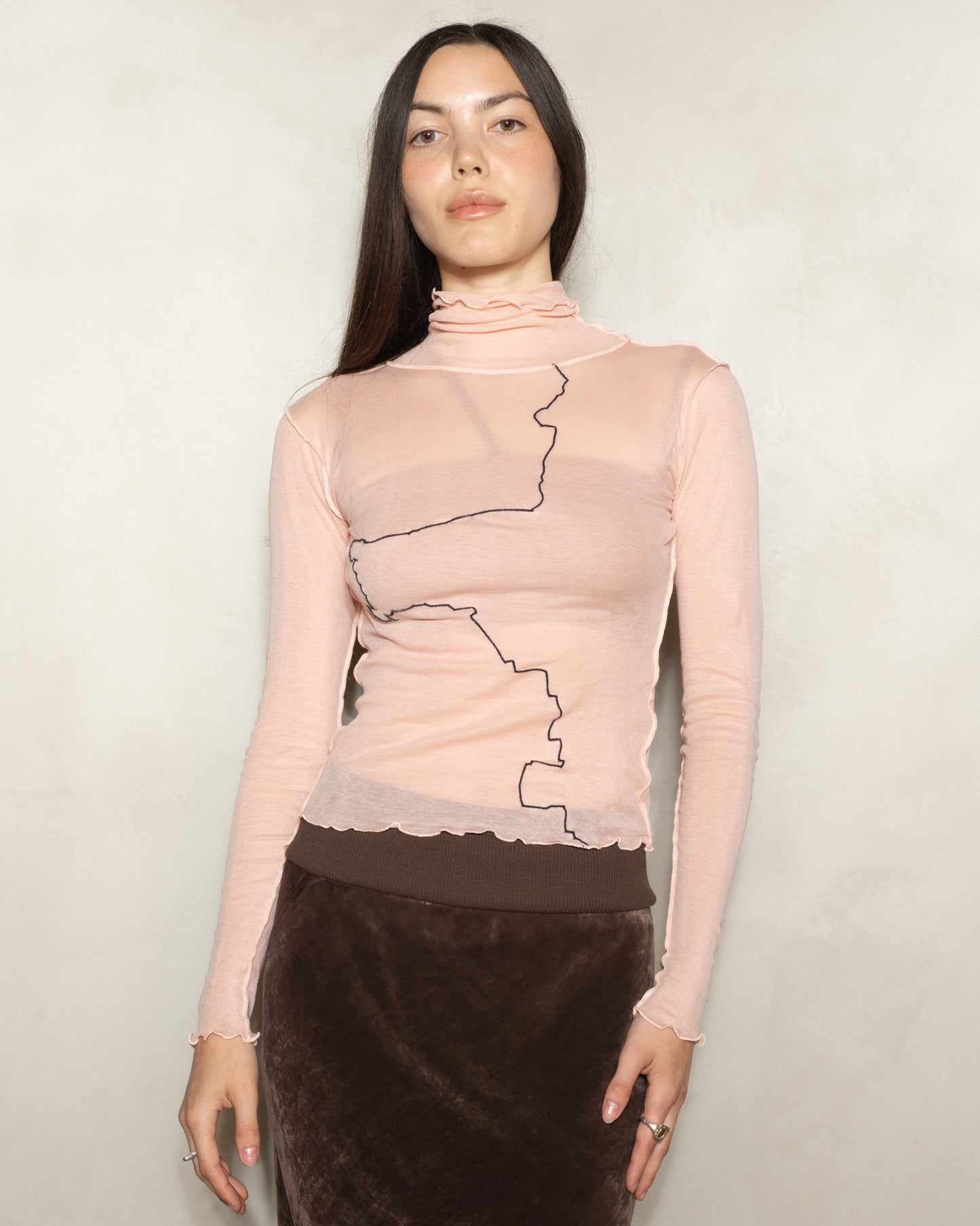 Buio Pink Gerrymandered Turtleneck