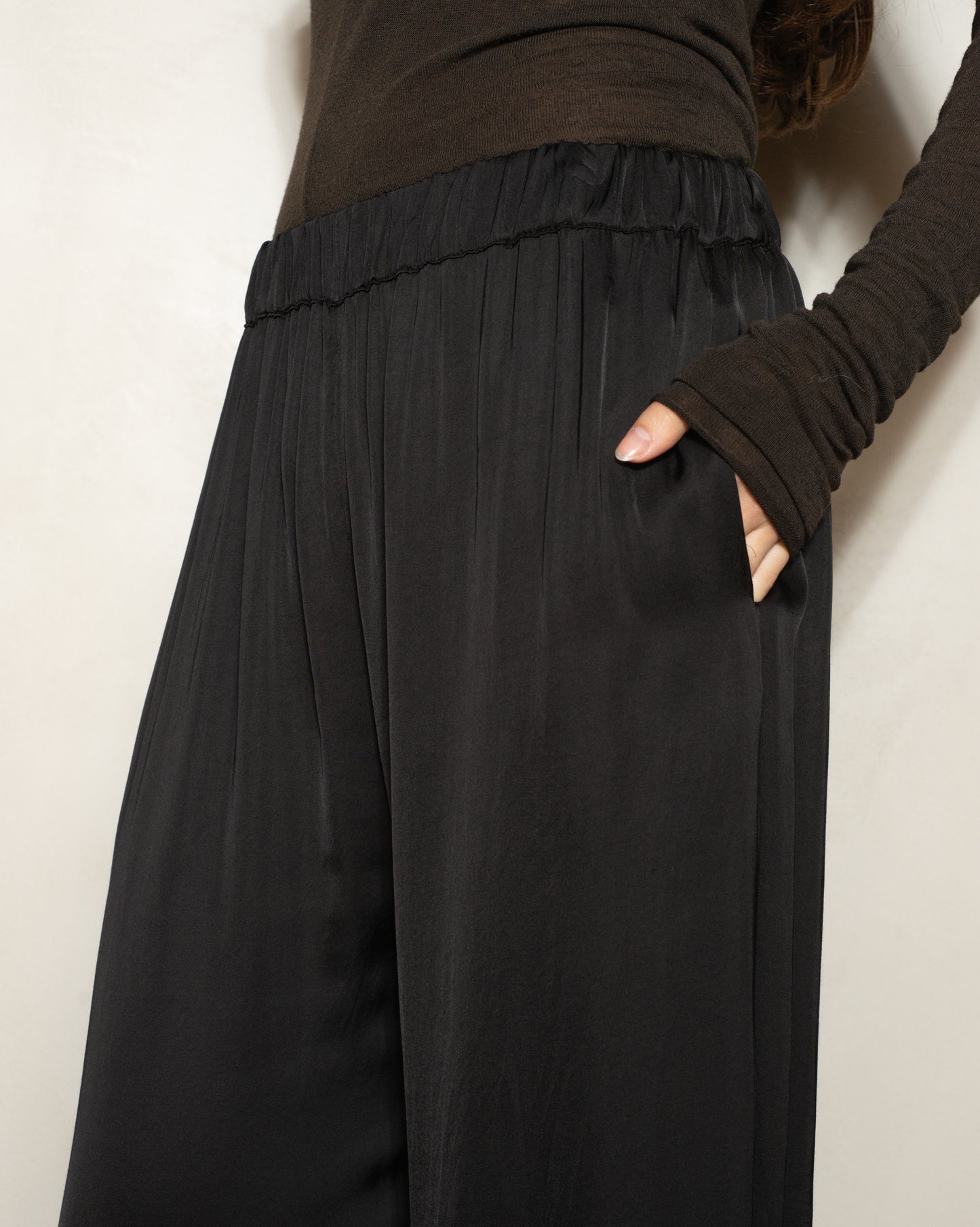 Black Meloni Satin Pants