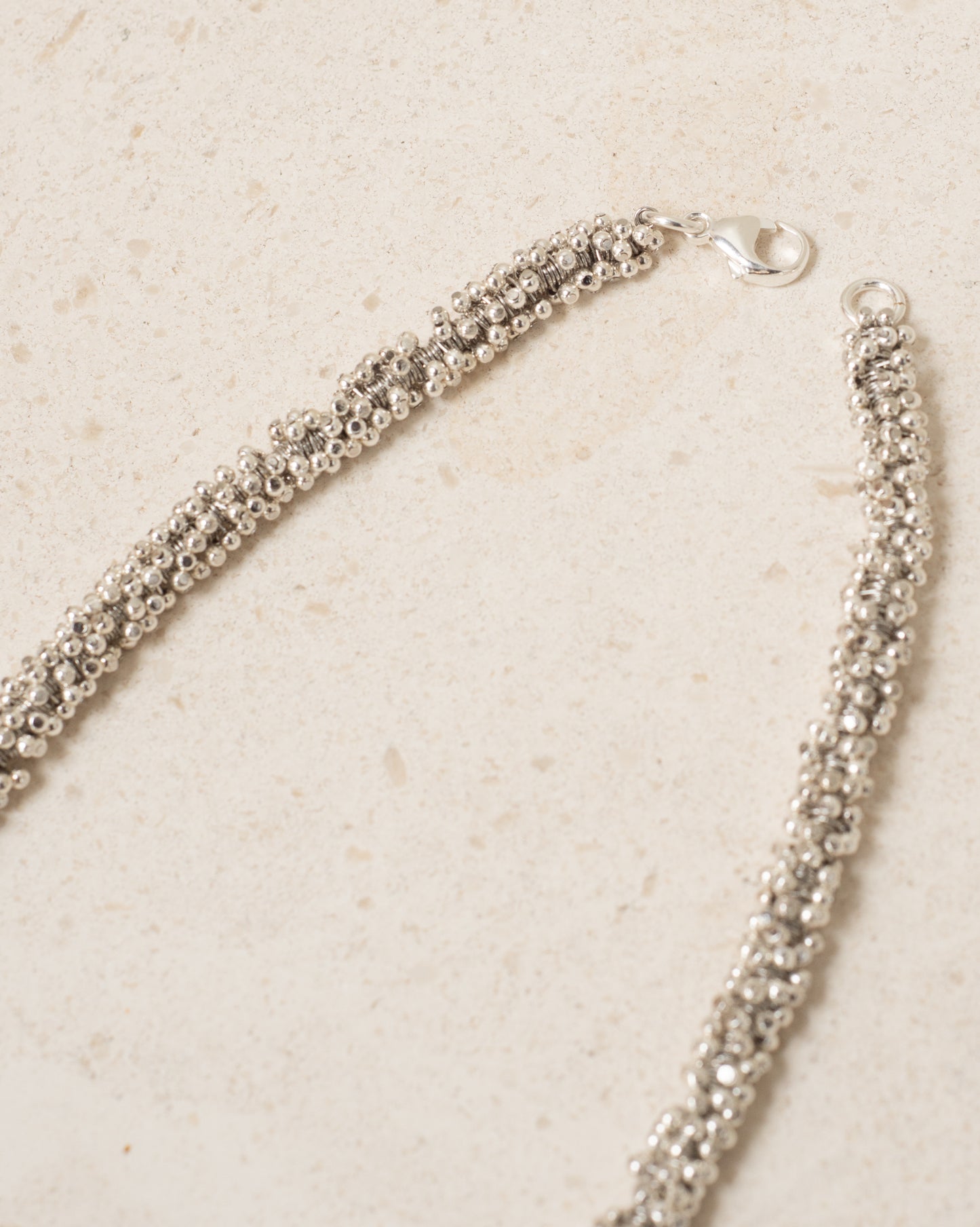 Silver Steel Bead Necklace