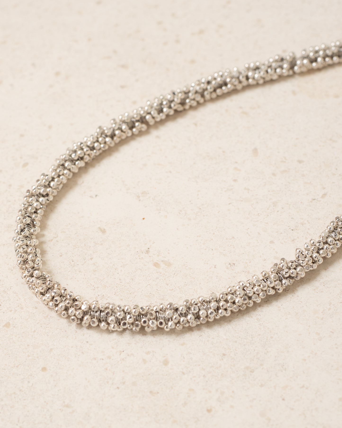 Silver Steel Bead Necklace