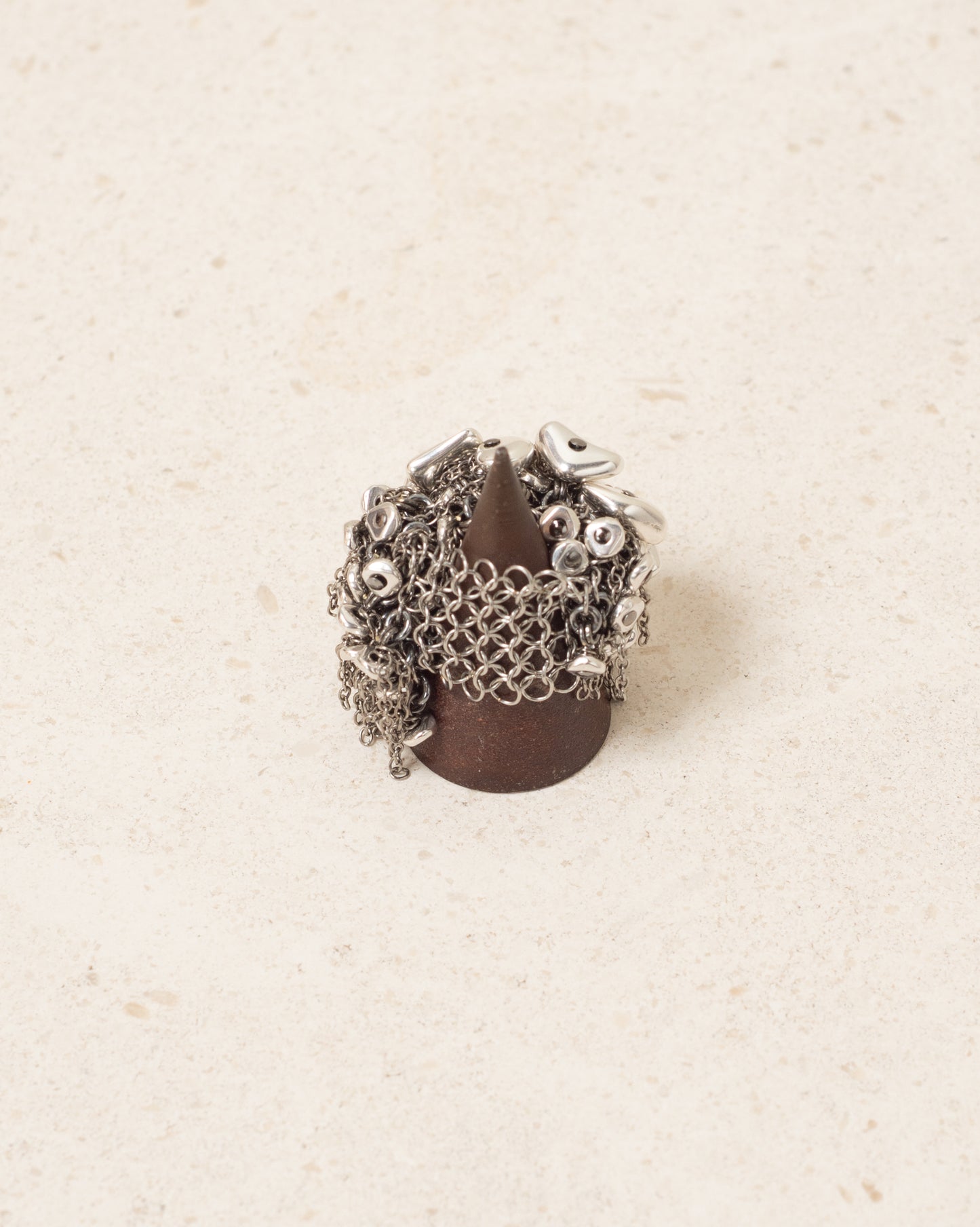 Steel Beads & Chain Ring