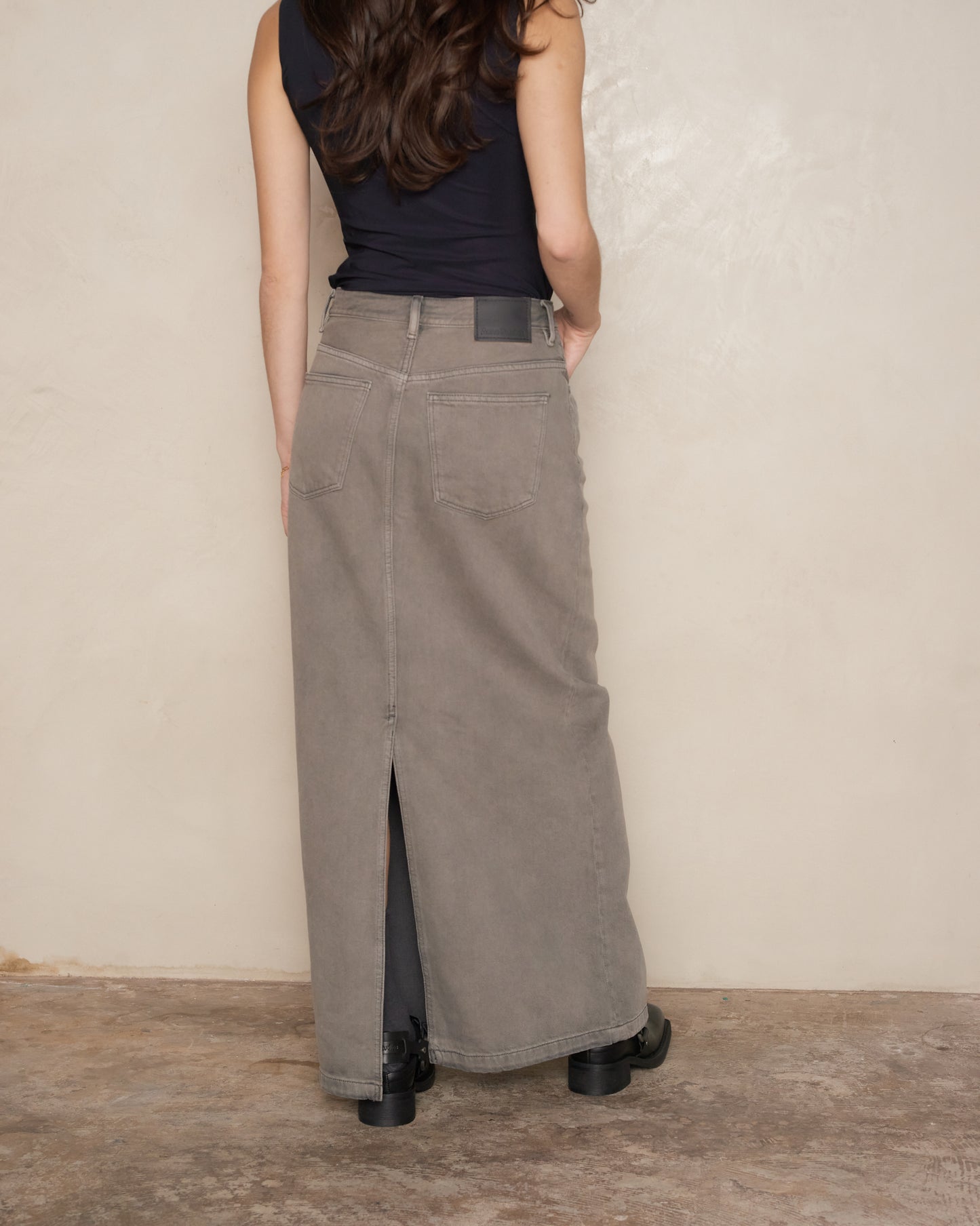 Anthracite Grey Denim Skirt